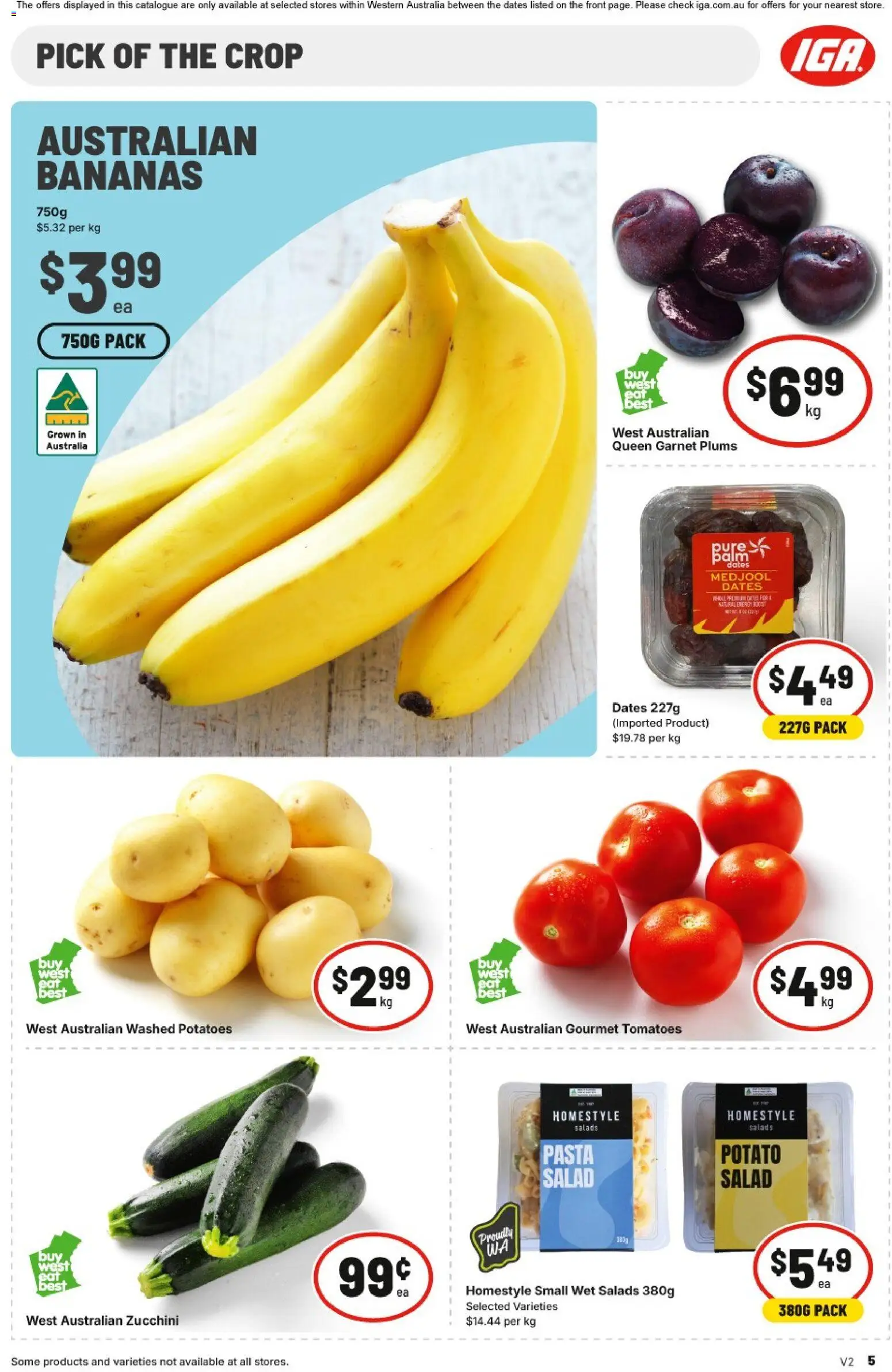 IGA catalogue - valid from 25.02.2026 | Page: 5 | Products: Tomatoes, Potatoes, Zucchini, Plums