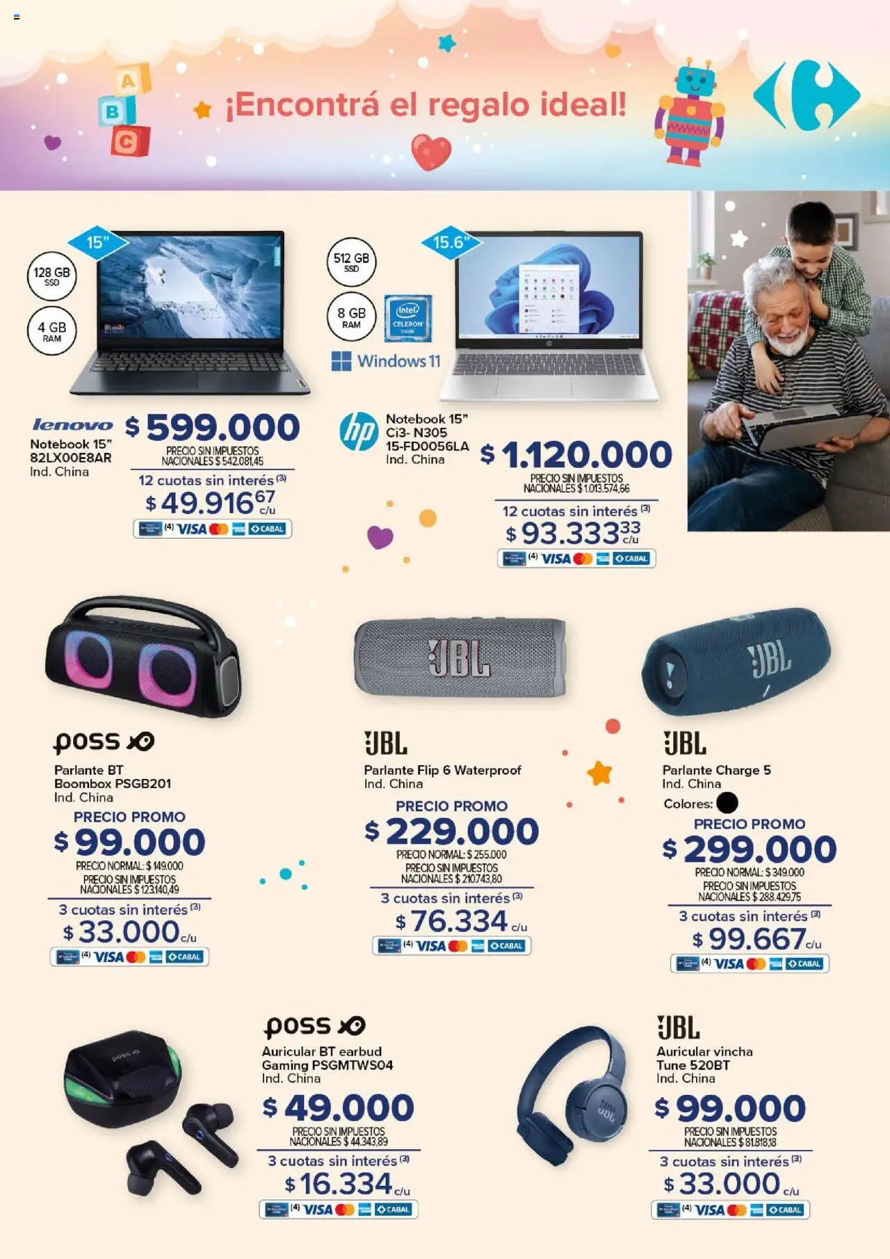 Carrefour - Día de la Niñez │ válido desde el 30.07.2025 | Página: 39 | Productos: Vincha, Parlante, Notebook