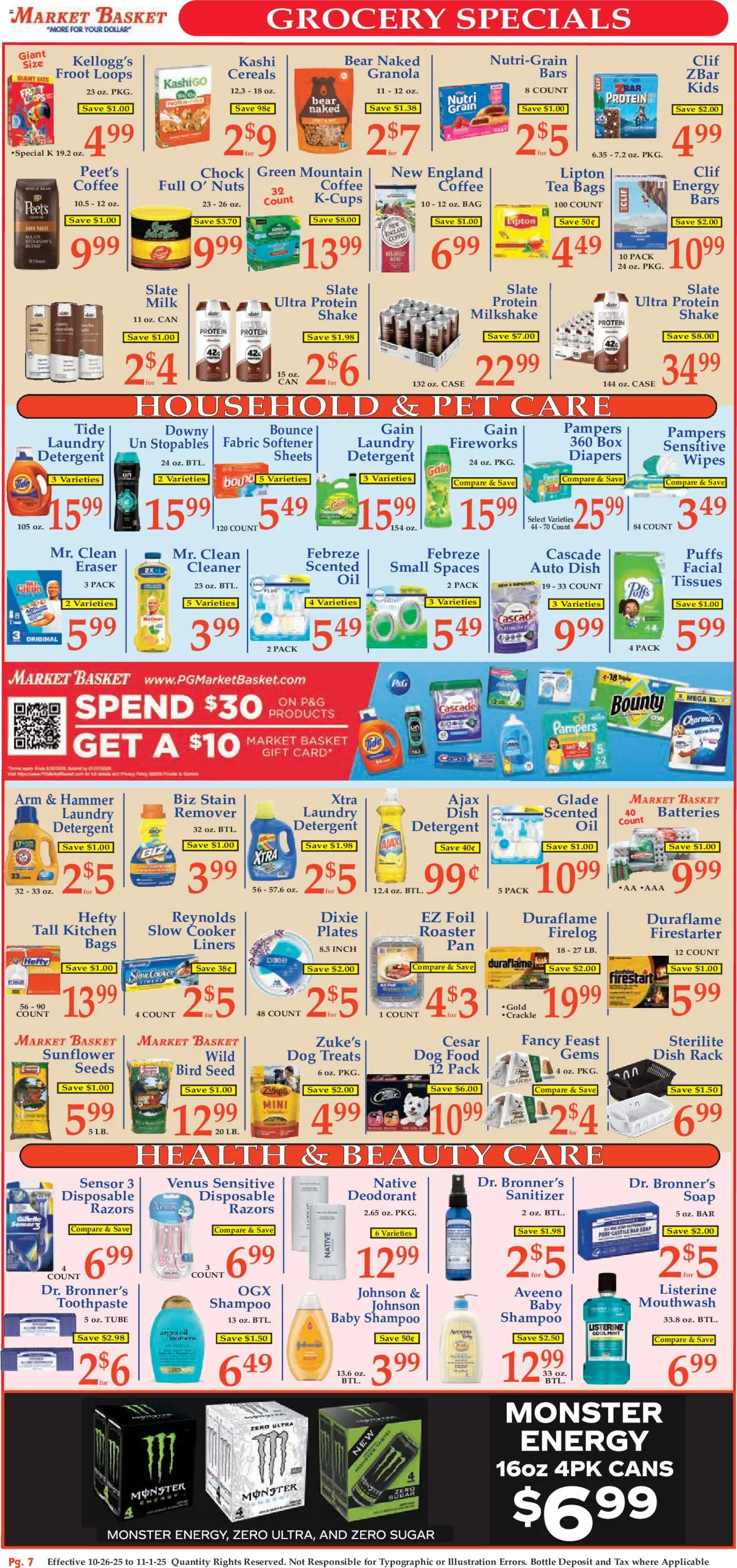 Market Basket Ad - valid from 26.10.2025 | Page: 7 | Products: Dog Food, Mouthwash, Nuts, Case