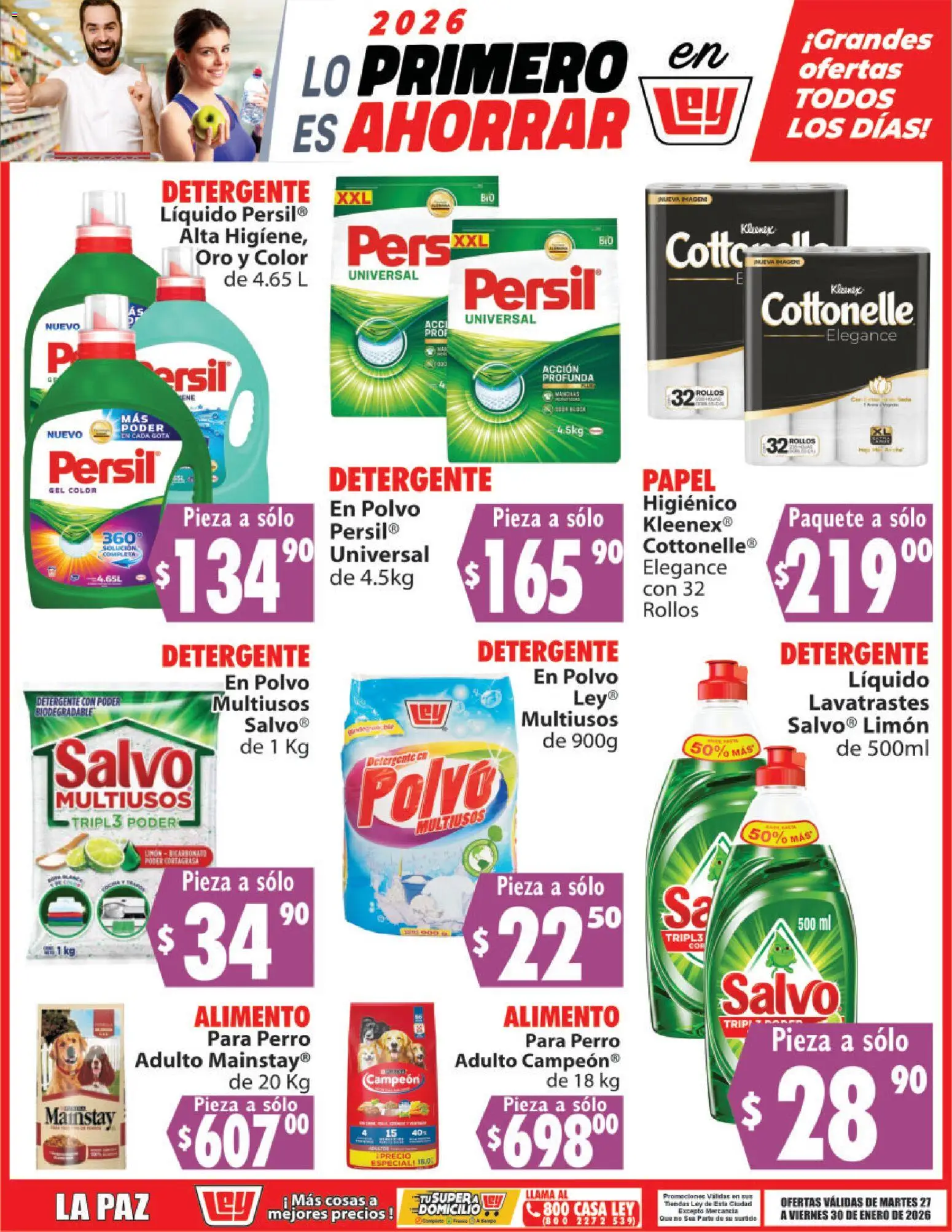 Nuevas ofertas de Casa Ley válidas en toda la República Mexicana desde el 27.01.2026. ¡Encuentra las mejores ofertas en Casa Ley folleto Lo Primero Es Ahorrar! | Página: 4 | Productos: Detergente, Limón, Polvo