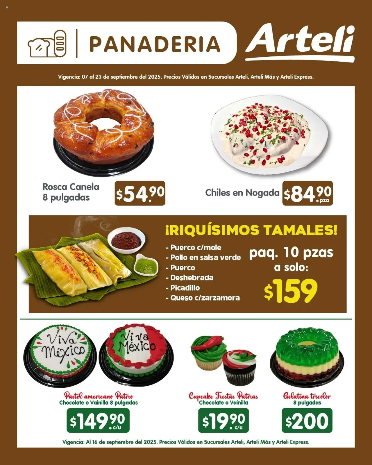 Nuevas ofertas de Arteli válidas en toda la República Mexicana desde el 07.09.2025. ¡Encuentra las mejores ofertas en Arteli - Folleto Quincenal! | Página: 3 | Productos: Pollo, Queso, Picadillo, Panadería