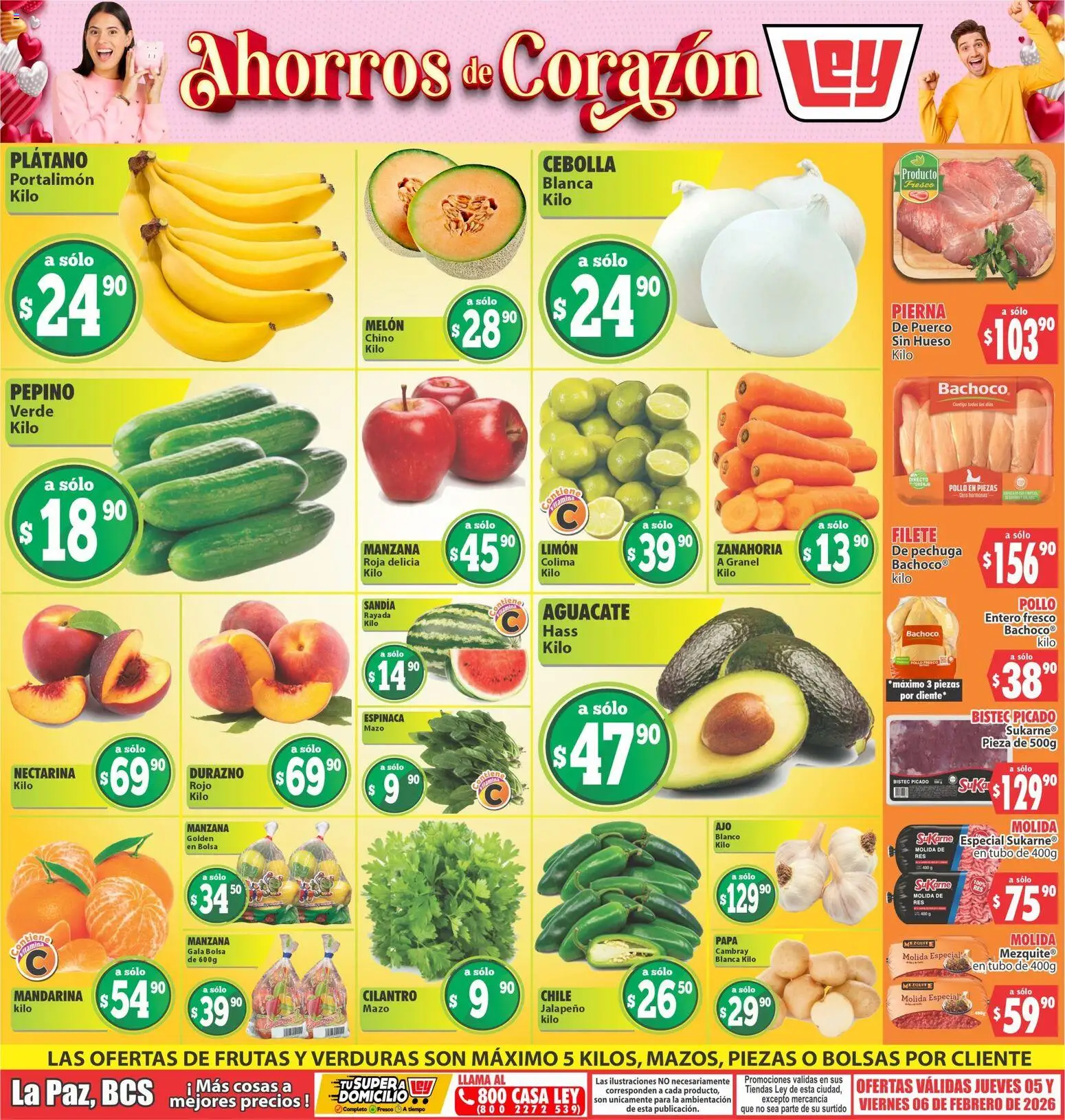 Nuevas ofertas de Casa Ley válidas en toda la República Mexicana desde el 05.02.2026. ¡Encuentra las mejores ofertas en Casa Ley folleto Las ofertas de frutas y verduras La Paz, BCS! | Página: 1