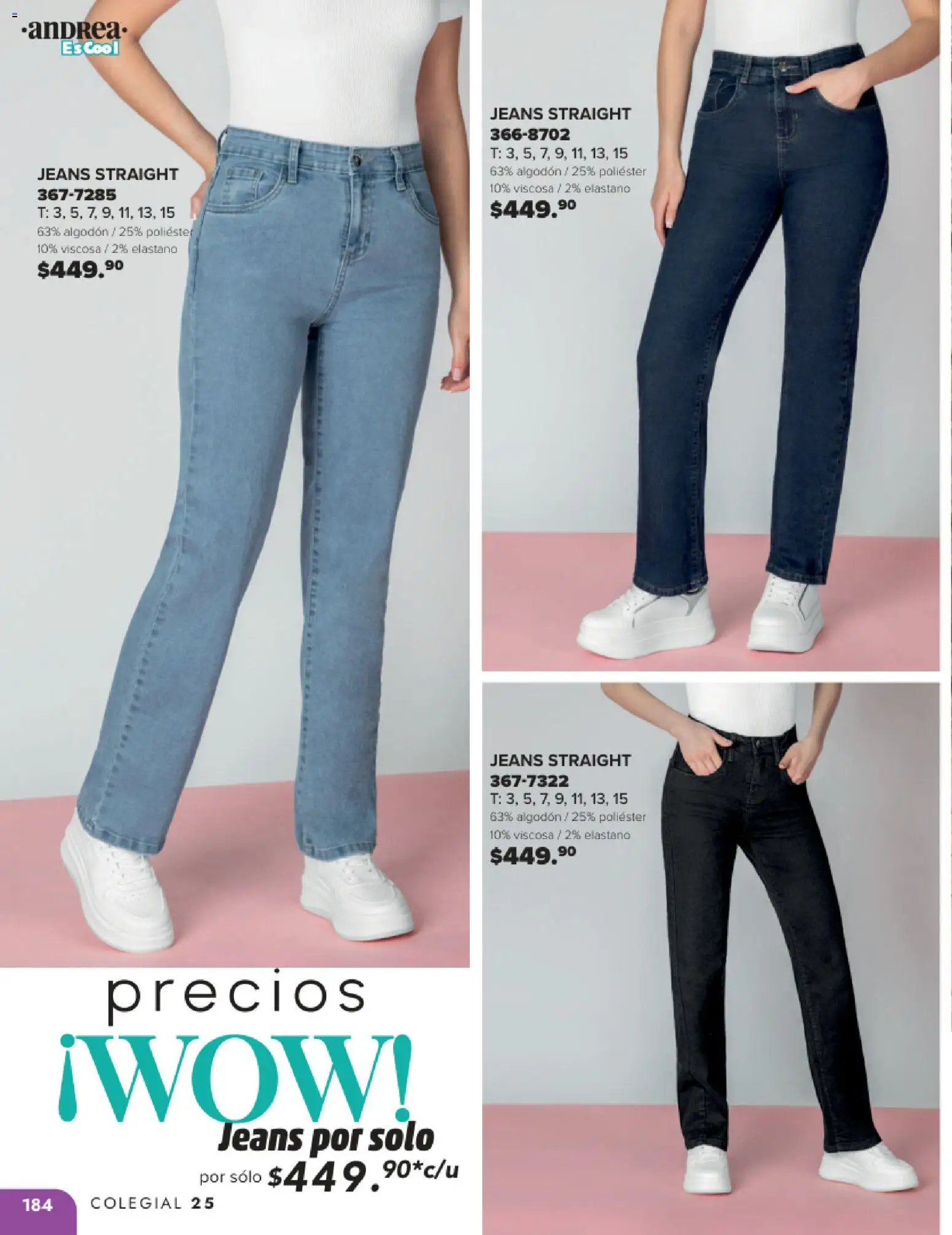Nuevas ofertas de Andrea válidas en toda la República Mexicana desde el 25.05.2025. ¡Encuentra las mejores ofertas en Andrea catálogo Colegial ! | Página: 184 | Productos: Algodón