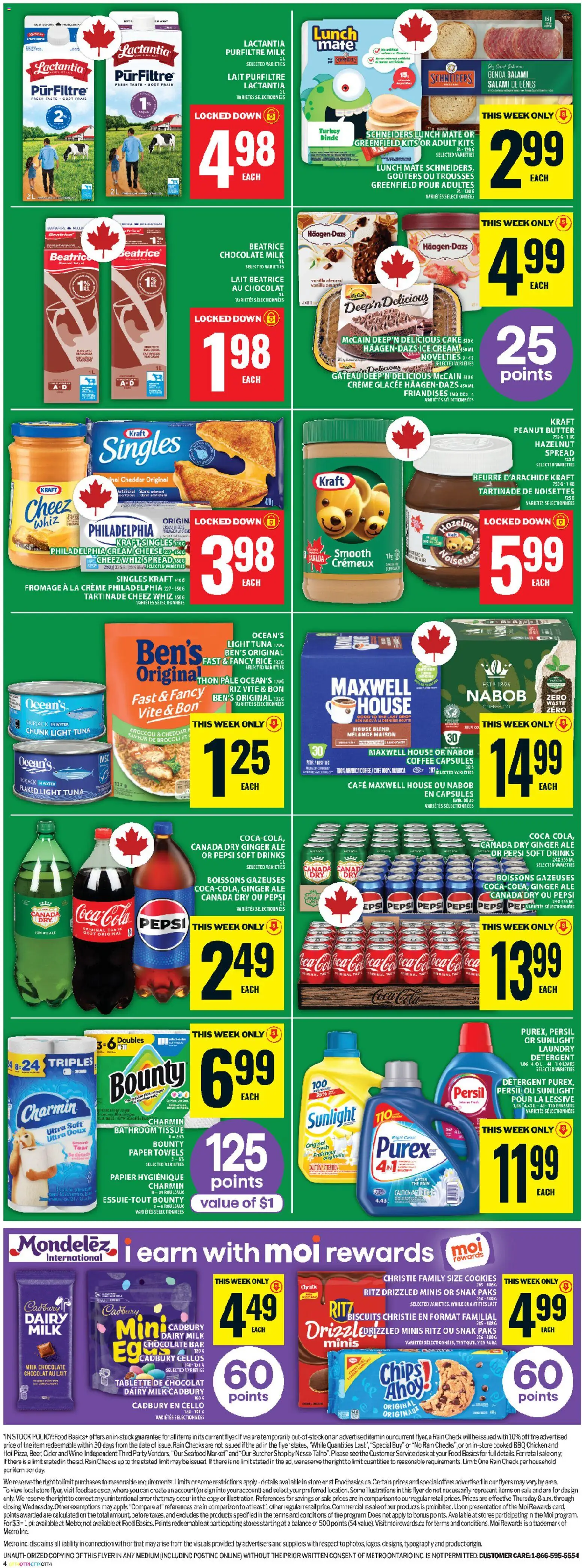 Food Basics flyer valid from 09.04.2026 | Page: 3 | Products: Ice cream, Cheese, Coffee, Wine