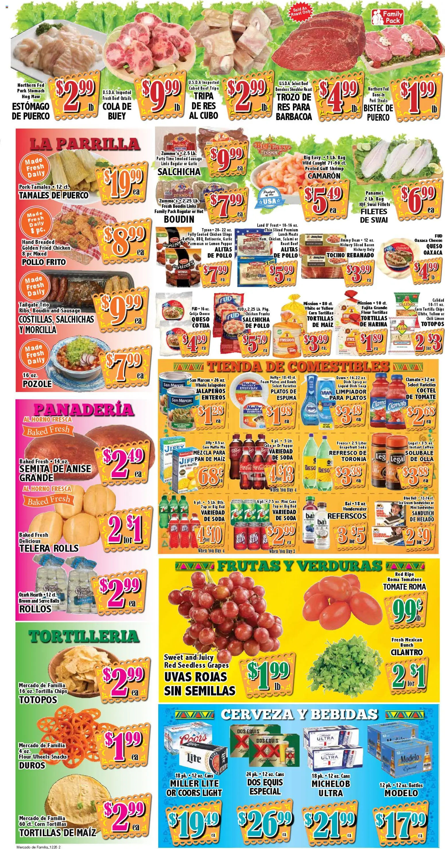 Market Basket Mercado - valid from 26.12.2025 | Page: 2 | Products: Beef, Chips, Cream, Sausage