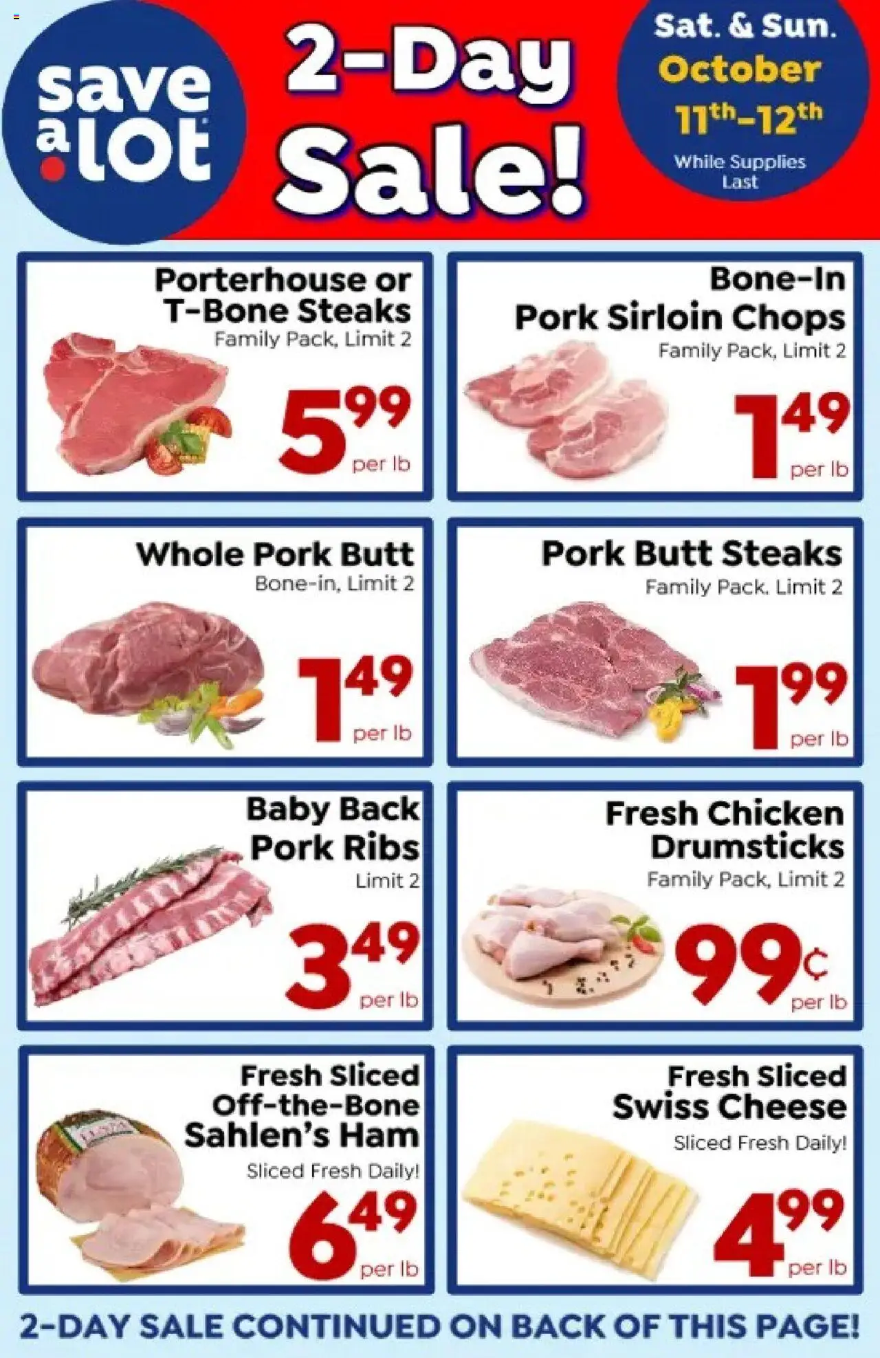 Save a Lot Ad - valid from 11.10.2025 | Page: 1 | Products: Cheese, Ham, Pork