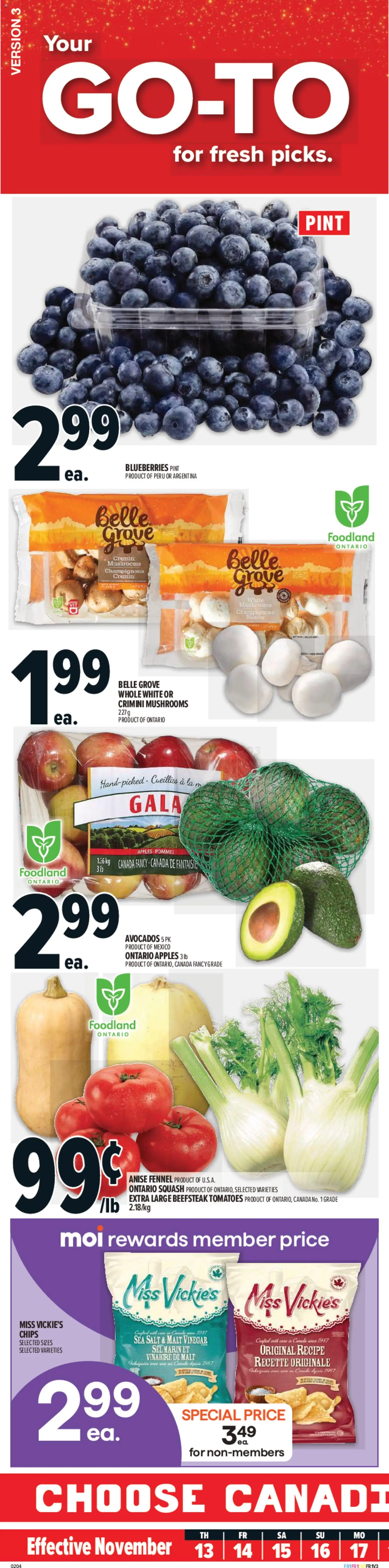 Metro flyer valid from 13.11.2025 | Page: 1 | Products: Chips, Apples, Tomatoes