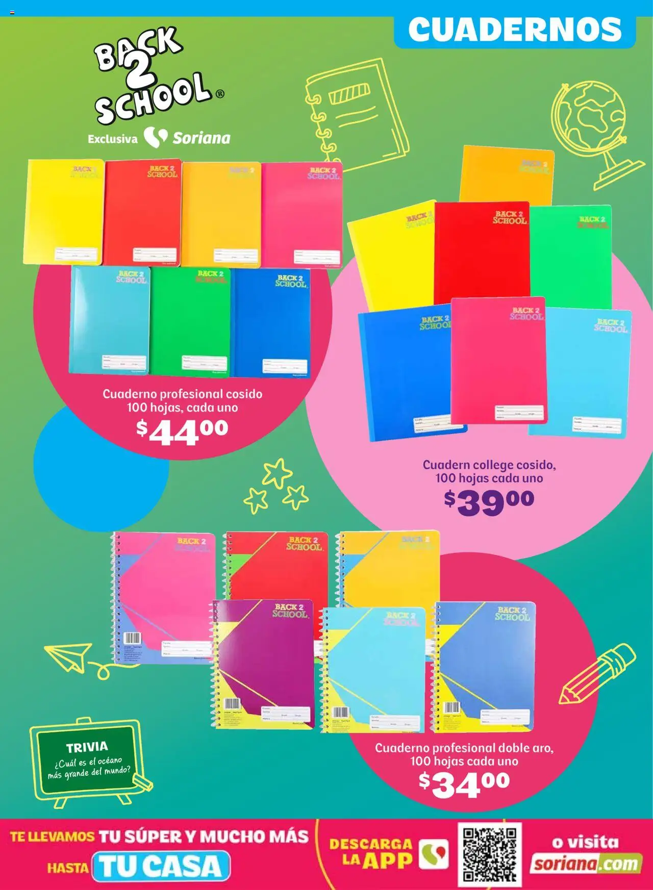 Nuevas ofertas de Soriana válidas en toda la República Mexicana desde el 14.08.2025. ¡Encuentra las mejores ofertas en Soriana - Regresa a clases bien listo Súper Nacional! | Página: 3 | Productos: Cuaderno, Té