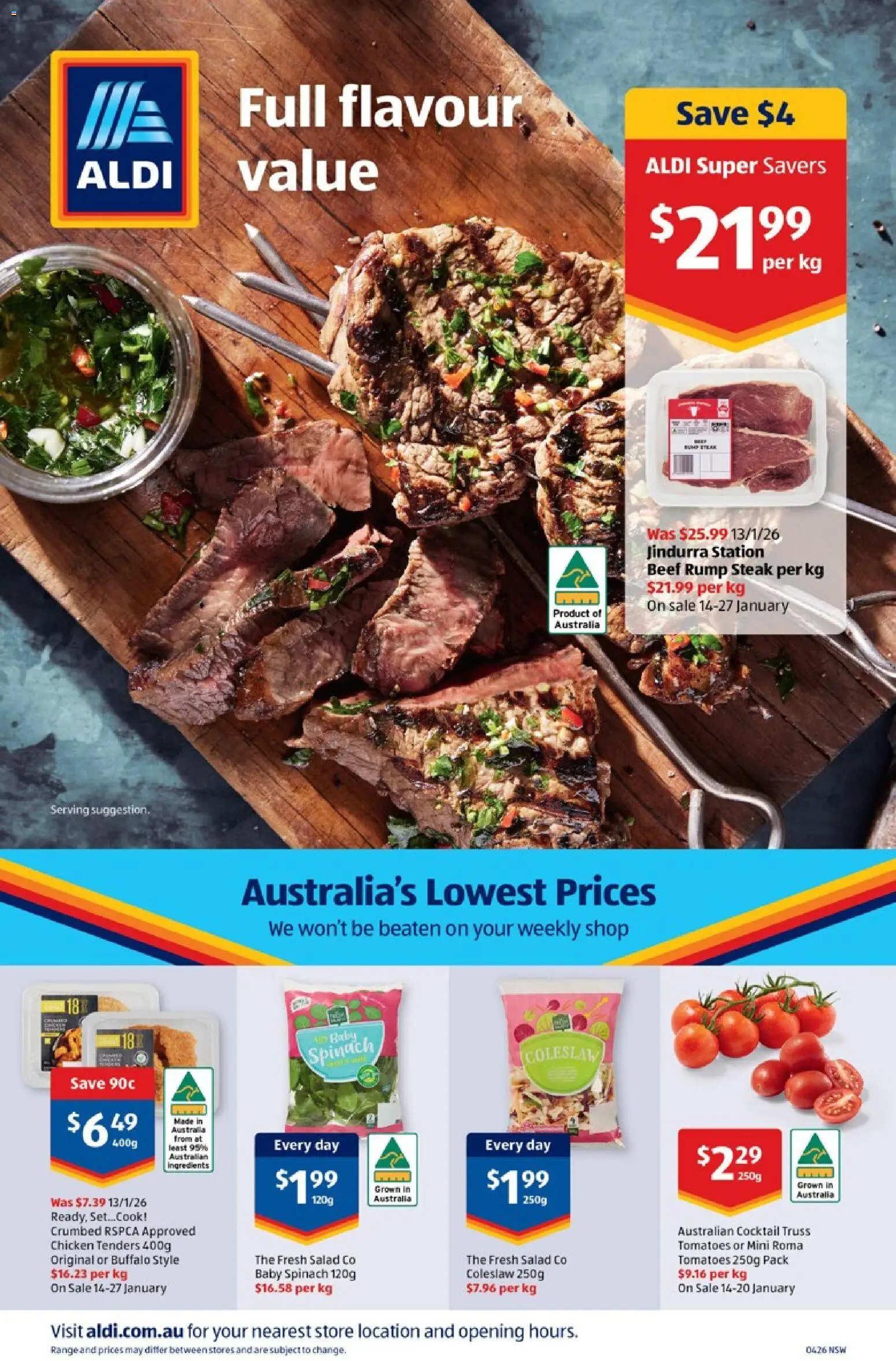 Aldi catalogue - valid from 21.01.2026 | Page: 26 | Products: Tomatoes, Beef, Salad, Spinach
