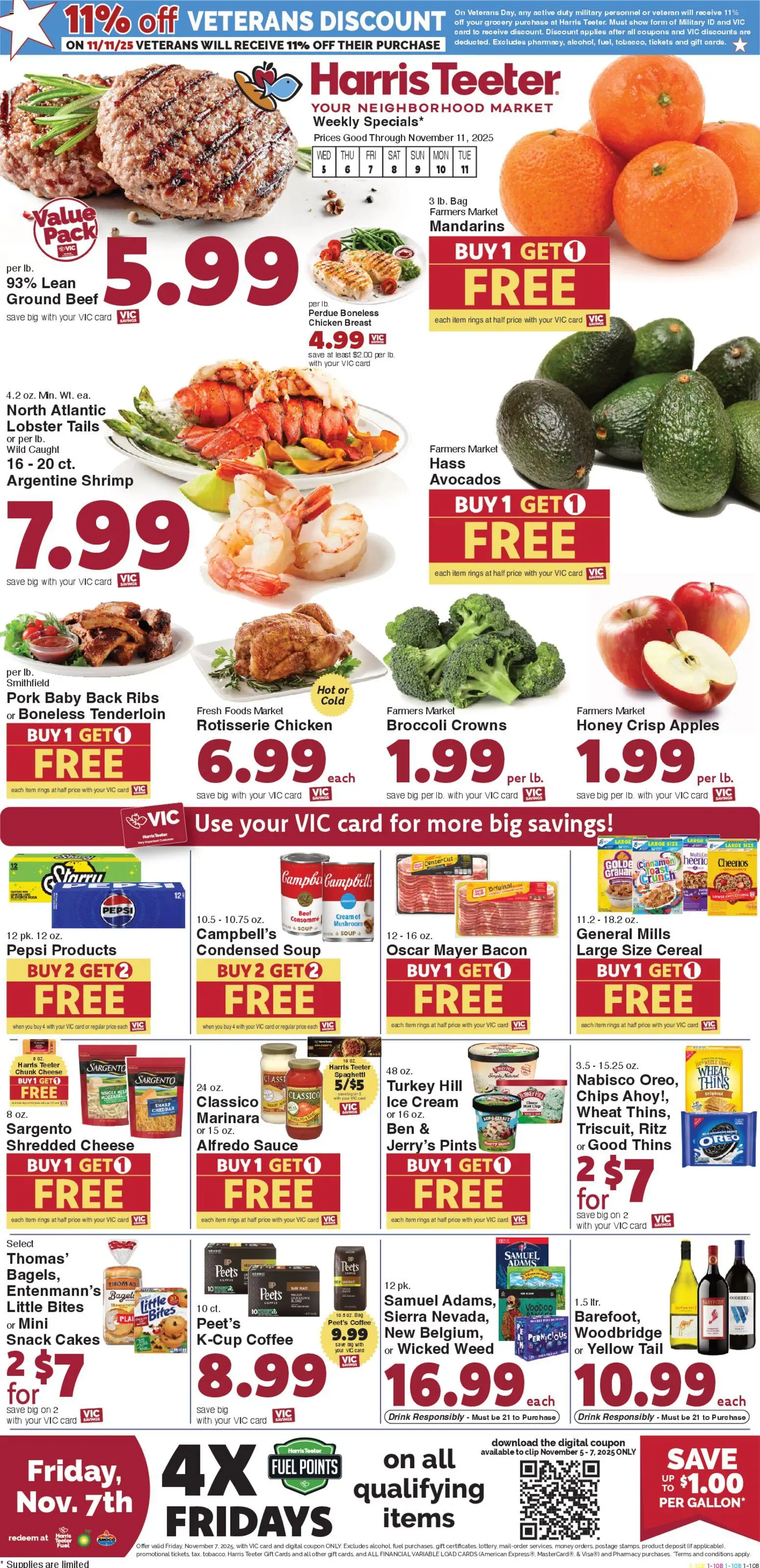 Harris Teeter Weekly Ad - valid from 05.11.2025 | Page: 1 | Products: Broccoli, Beef, Chips, Bag