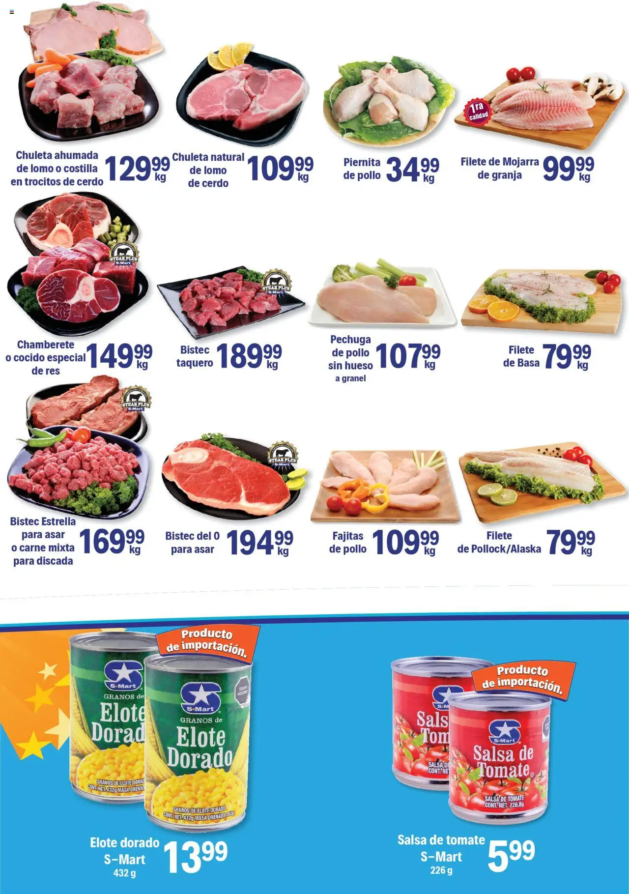 Nuevas ofertas de S-Mart válidas en toda la República Mexicana desde el 16.09.2025. ¡Encuentra las mejores ofertas en S-Mart - Folleto - Nuevo Laredo! | Página: 4 | Productos: Pollo, Tomate, Cerdo, Salsa de tomate