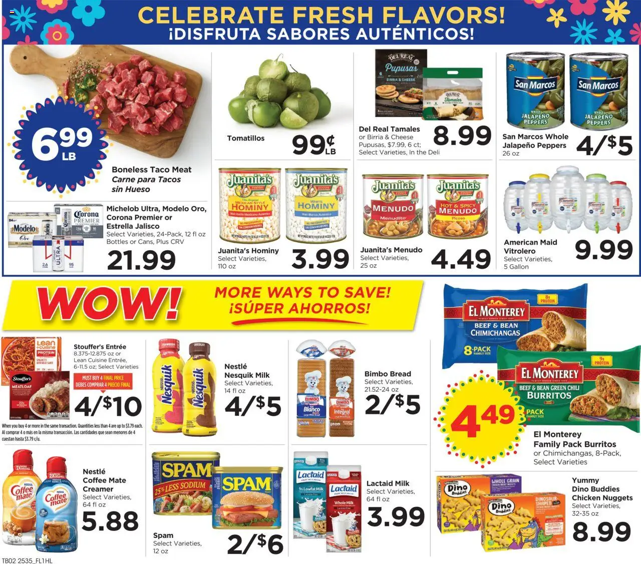 Food 4 Less Weekly Ad - valid from 01.10.2025 | Page: 4 | Products: Milk, Bread, Coffee, Beef