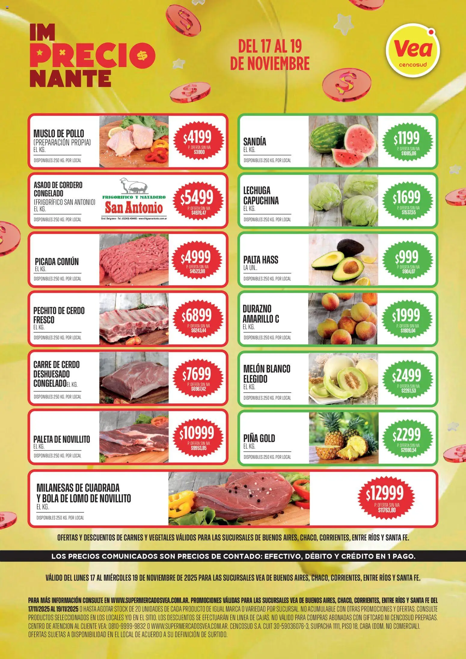 Vea ofertas │ válido desde el 17.11.2025 | Página: 1 | Productos: Pollo, Melón, Paleta, Piña