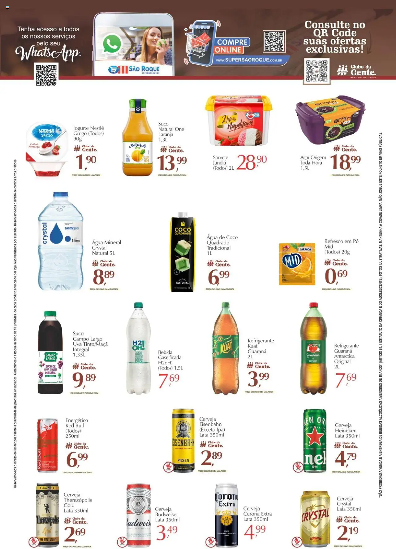 São Roque Supermercados Folheto - válido de 12.09.2025 | Página: 6 | Produtos: Água de coco, Guaraná, Energético, Cerveja