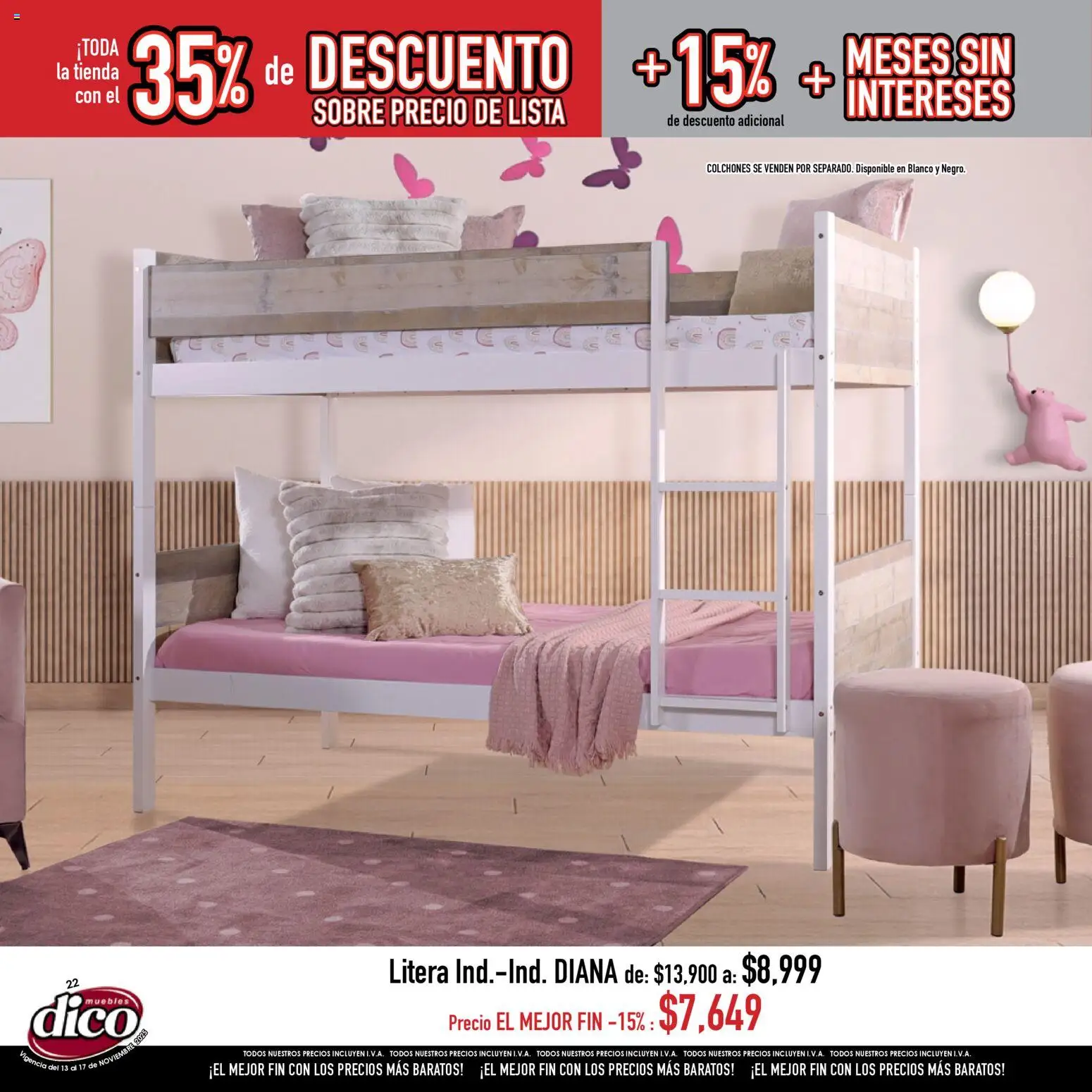 Nuevas ofertas de Muebles Dico válidas en toda la República Mexicana desde el 13.11.2025. ¡Encuentra las mejores ofertas en Muebles Dico Buen Fin ! | Página: 22