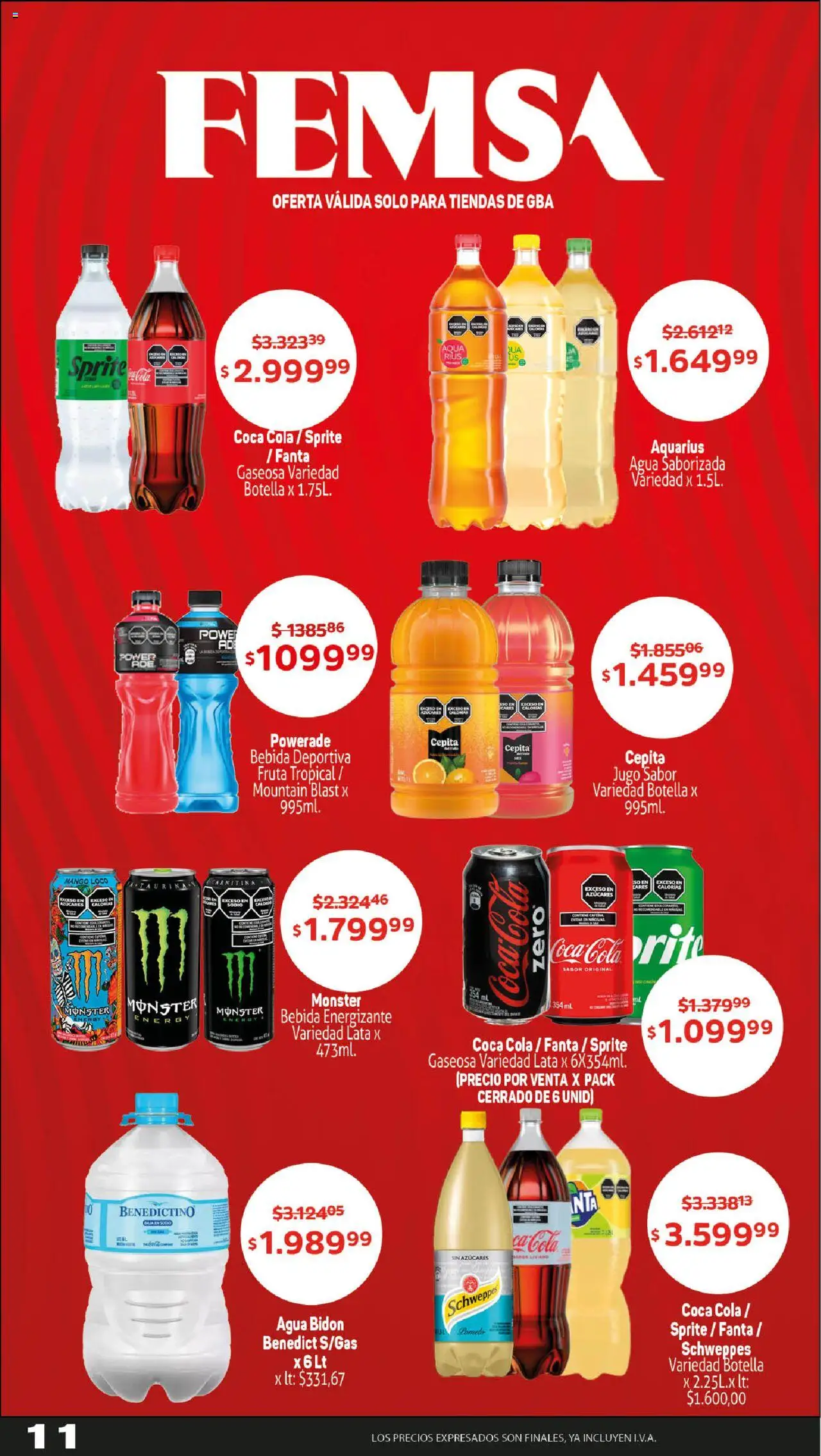 Makro ofertas │ válido desde el 16.10.2025 | Página: 11 | Productos: Botella, Bidón, Gaseosa, Agua