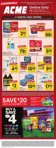 Preview of Acme weekly ads valid from 26.12.2025 | Page: 1 | Products: Bath, Oil, Coffee, Bag