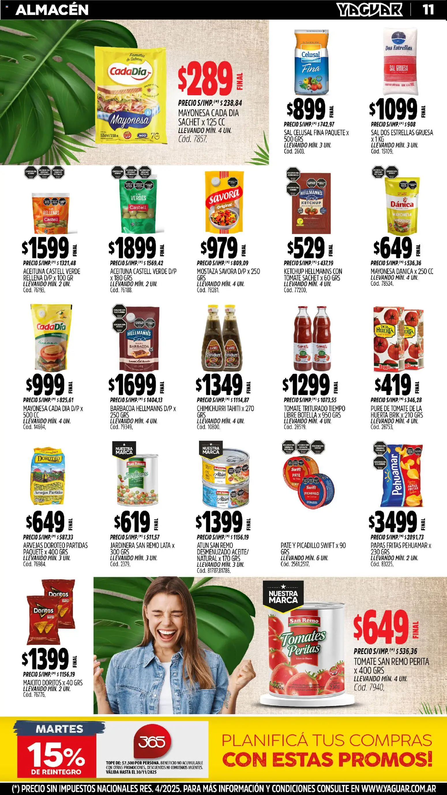 Yaguar - General Roca │ válido desde el 03.11.2025 | Página: 13 | Productos: Mostaza, Atún, Tomate, Papas fritas