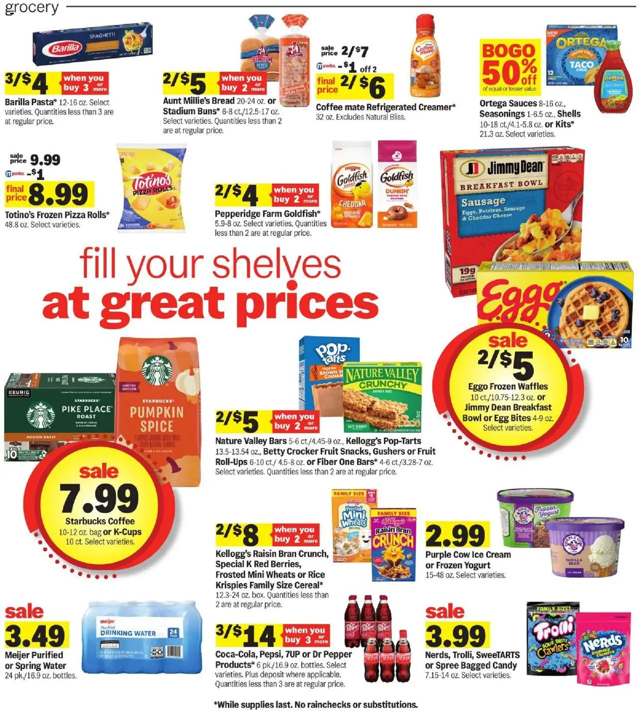 Meijer Weekly Ad - valid from 10.09.2025 | Page: 3 | Products: Water, Pepper, Sausage, Pumpkin
