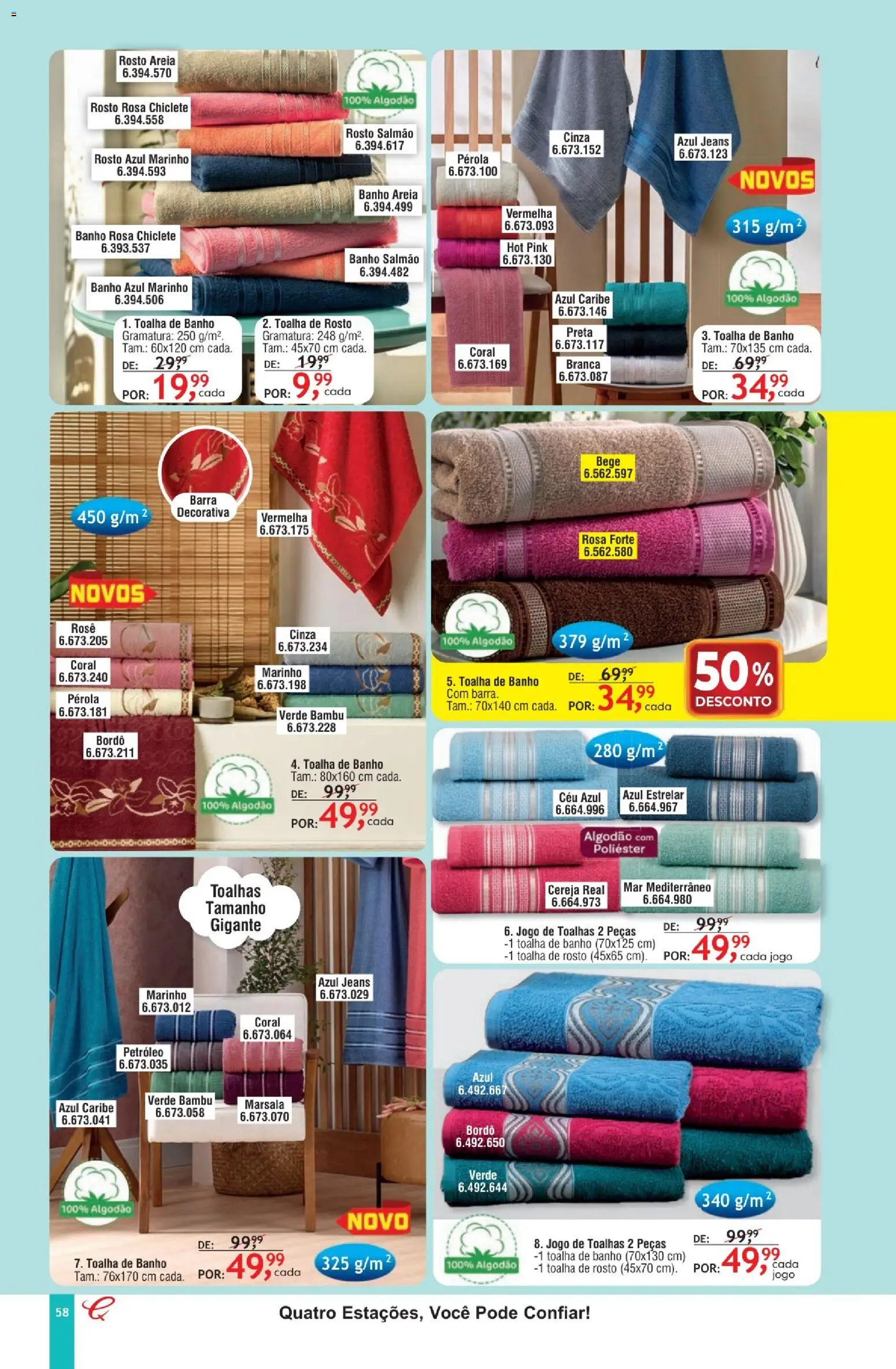 Quatro Estações Folheto - válido de 01.02.2026 | Página: 54 | Produtos: Areia, Salmão, Toalha de banho, Algodão