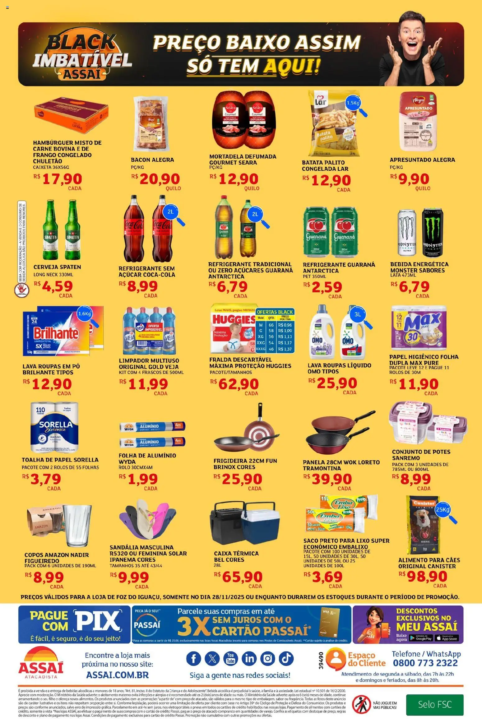 Assaí Atacadista Folheto - válido de 28.11.2025 | Página: 2 | Produtos: Guaraná, Baixo, Bebida, Potes