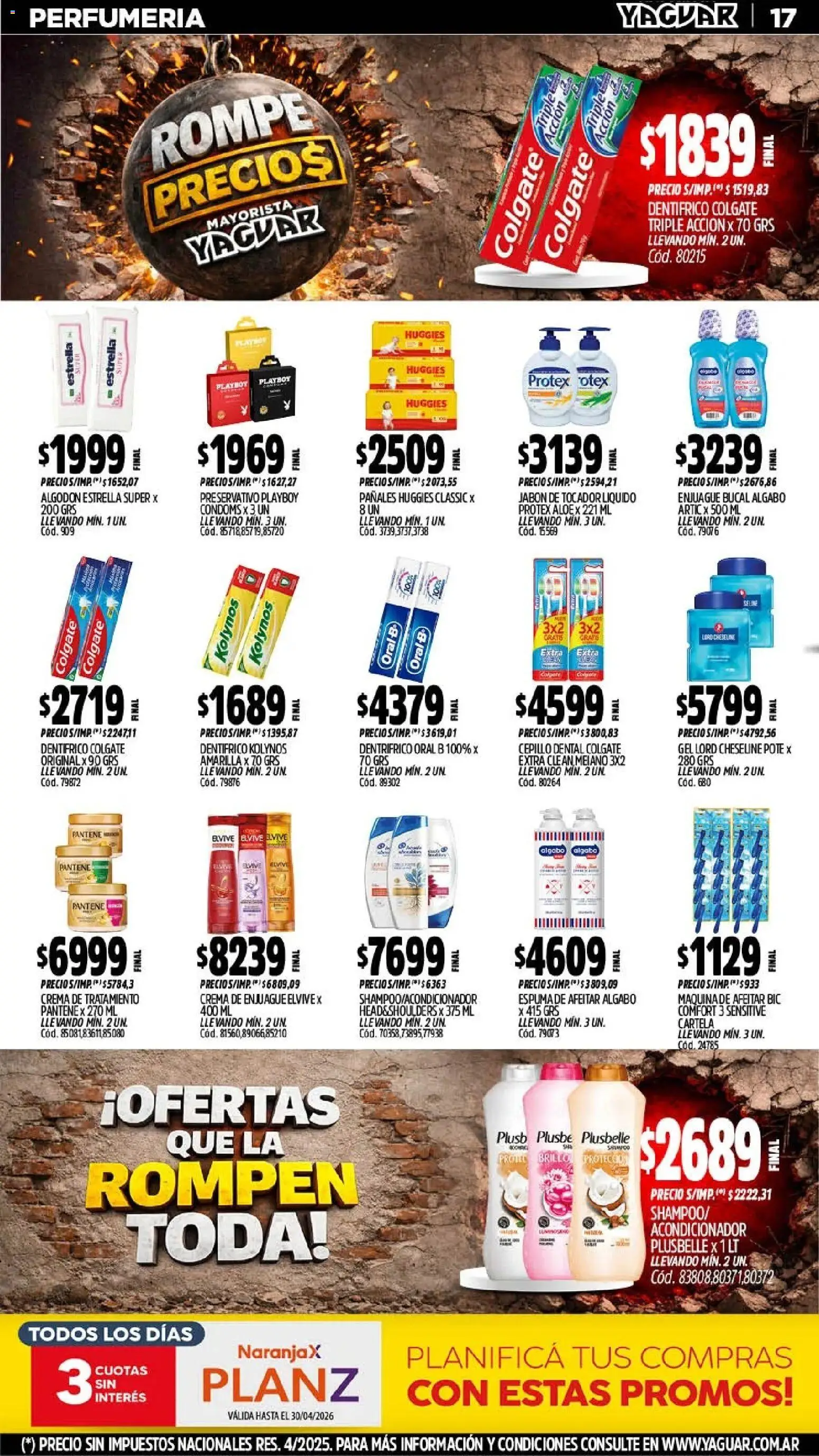 Yaguar - Oferta Semanal Trelew │ válido desde el 20.04.2026 | Página: 18 | Productos: Cepillo, Acondicionador, Espuma de afeitar, Crema