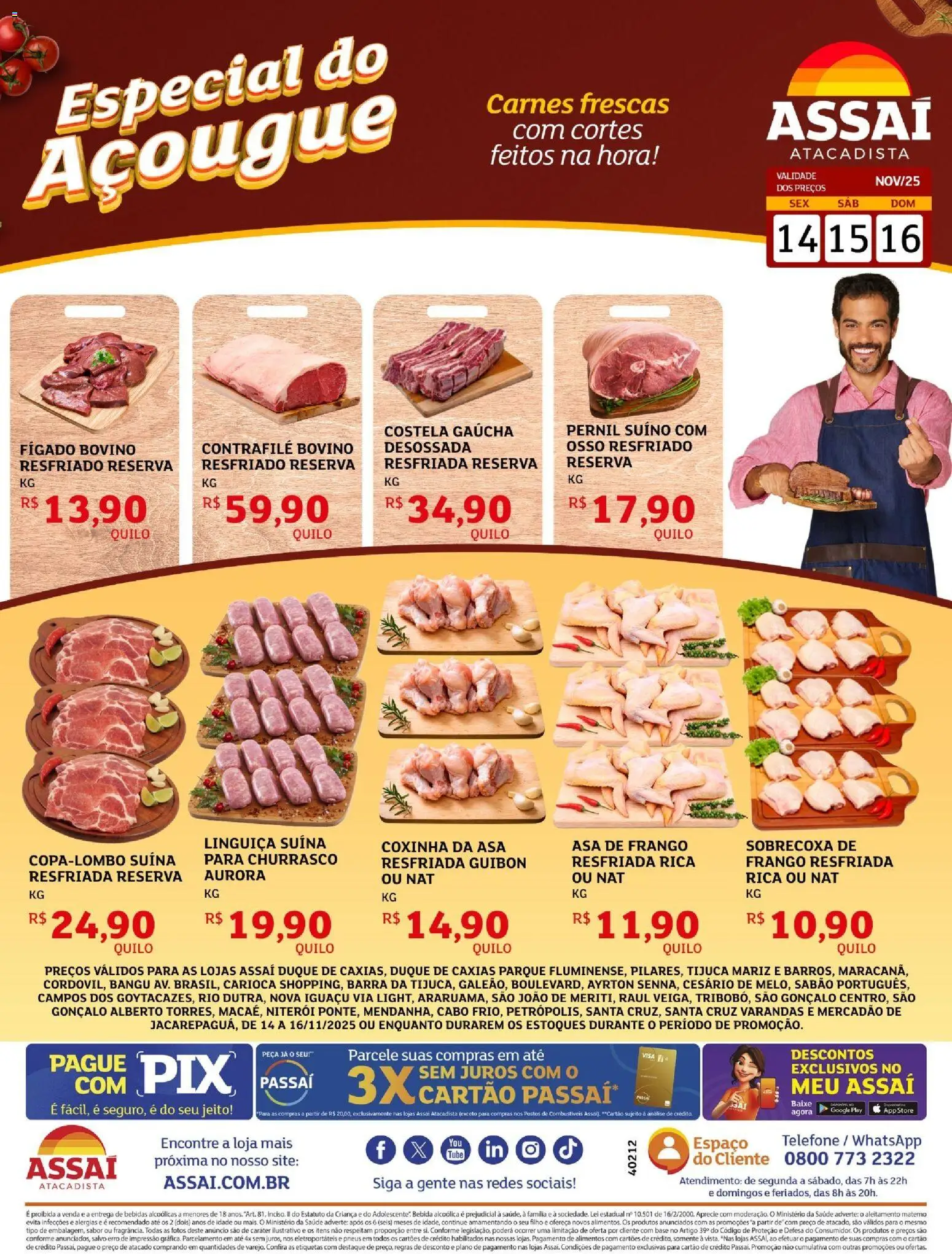 Assaí Atacadista Folheto - válido de 14.11.2025 | Página: 1 | Produtos: Pneus, Base, Frango, Cabo