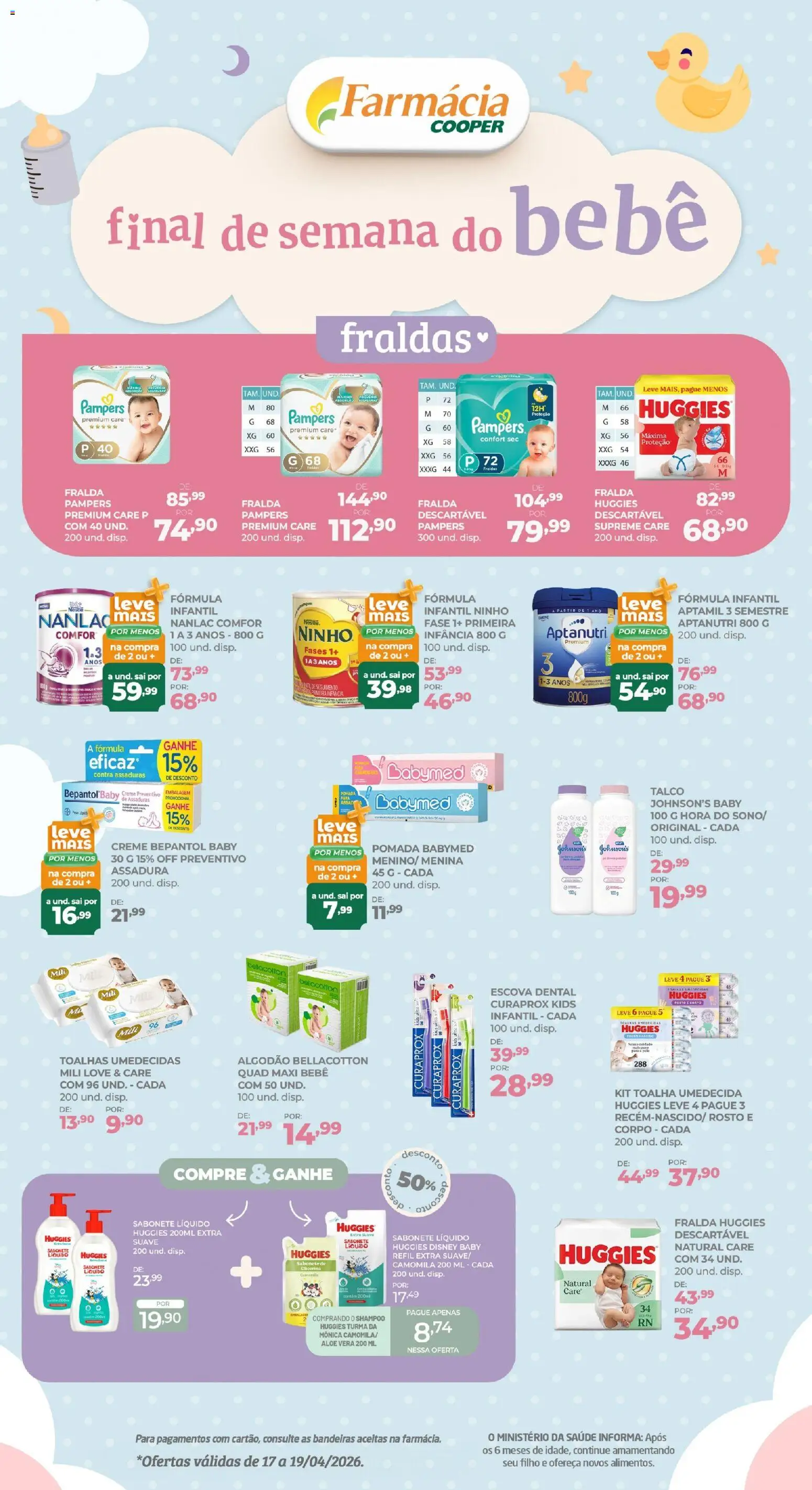 Cooper Folheto - válido de 17.04.2026 | Página: 1 | Produtos: Pomada, Algodão, Fraldas, Sabonete líquido
