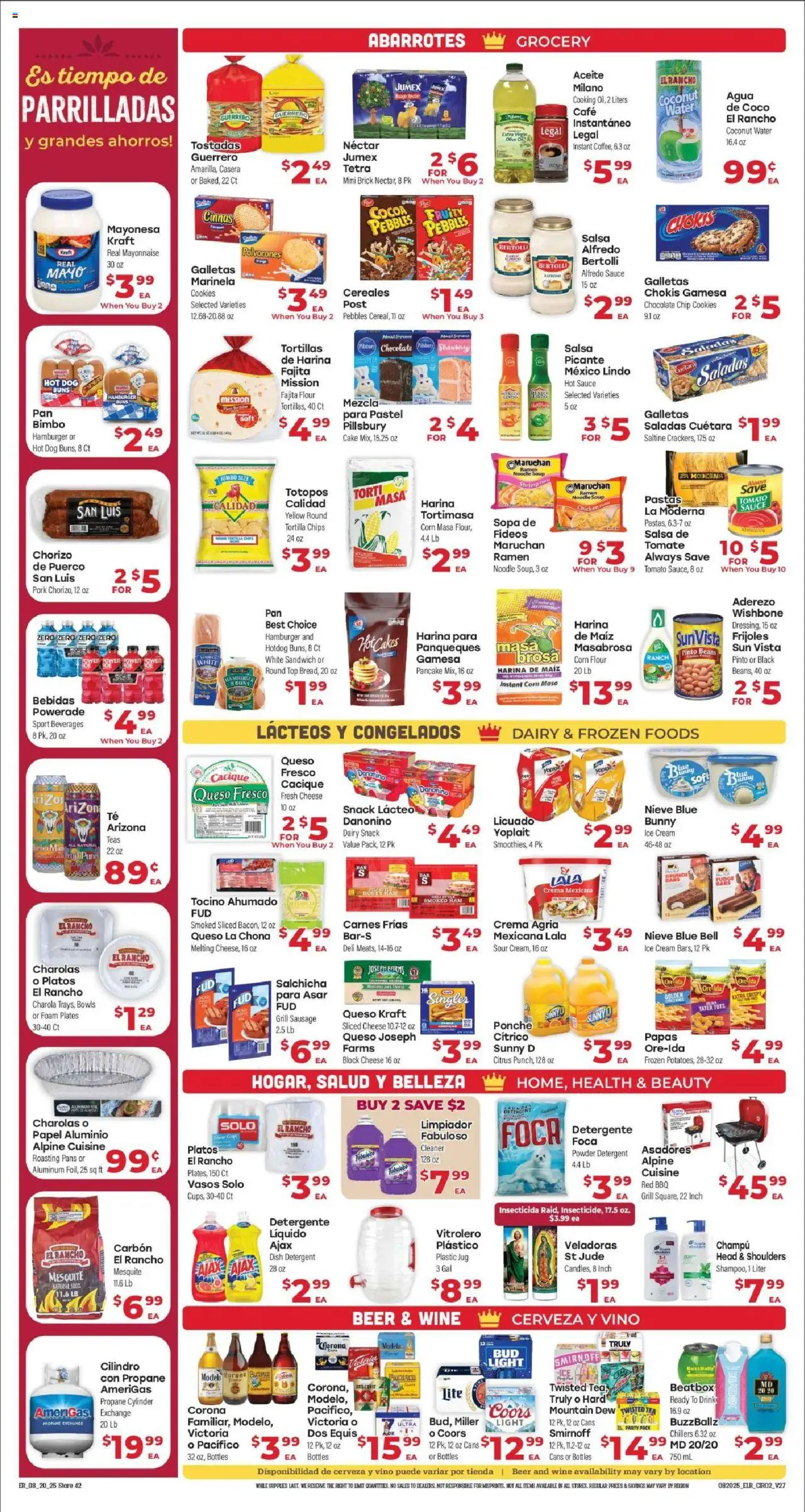 El Rancho Weekly Ad - valid from 20.08.2025 | Page: 2 | Products: Corn, Powder, Cream, Chocolate Chip