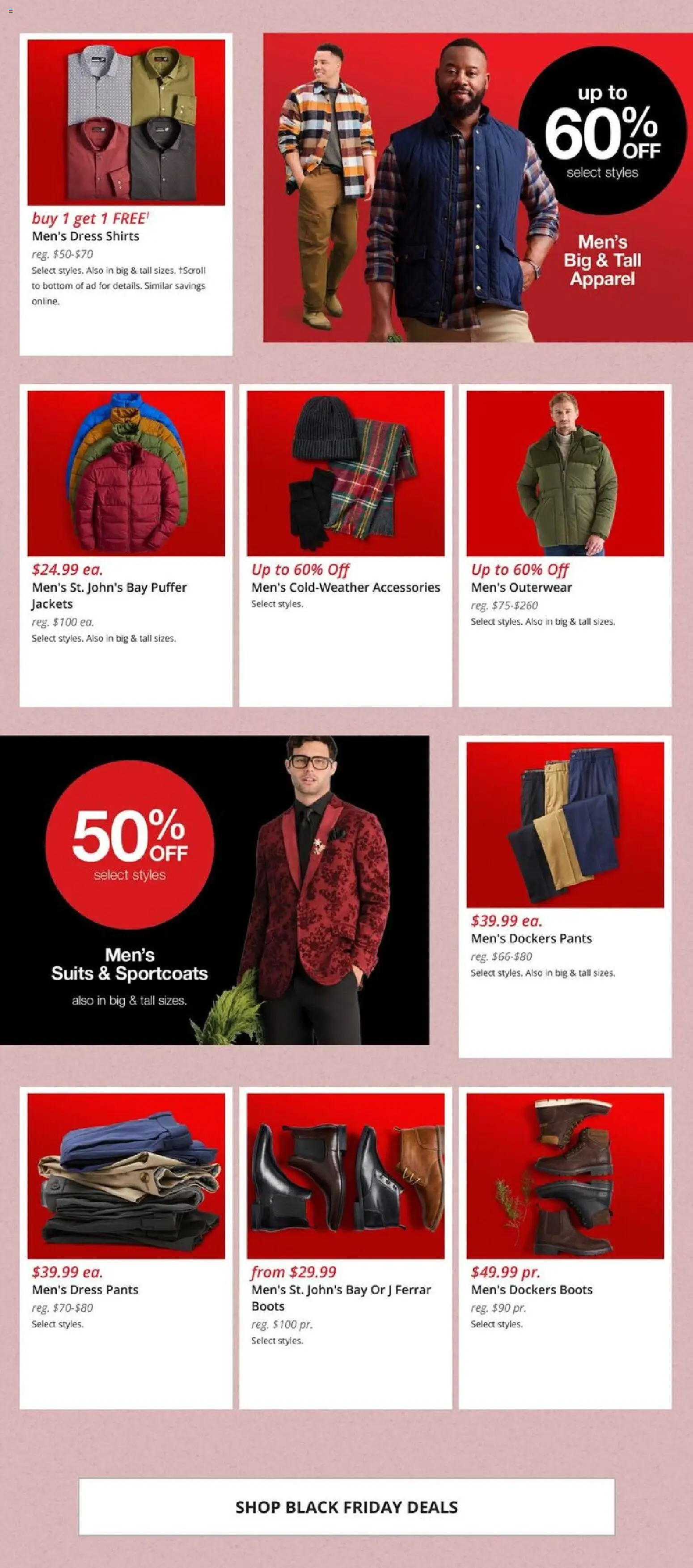 JCPenney Black Friday Men´s Deals - valid from 07.11.2025 | Page: 3 | Products: Pants, Boots, Dress