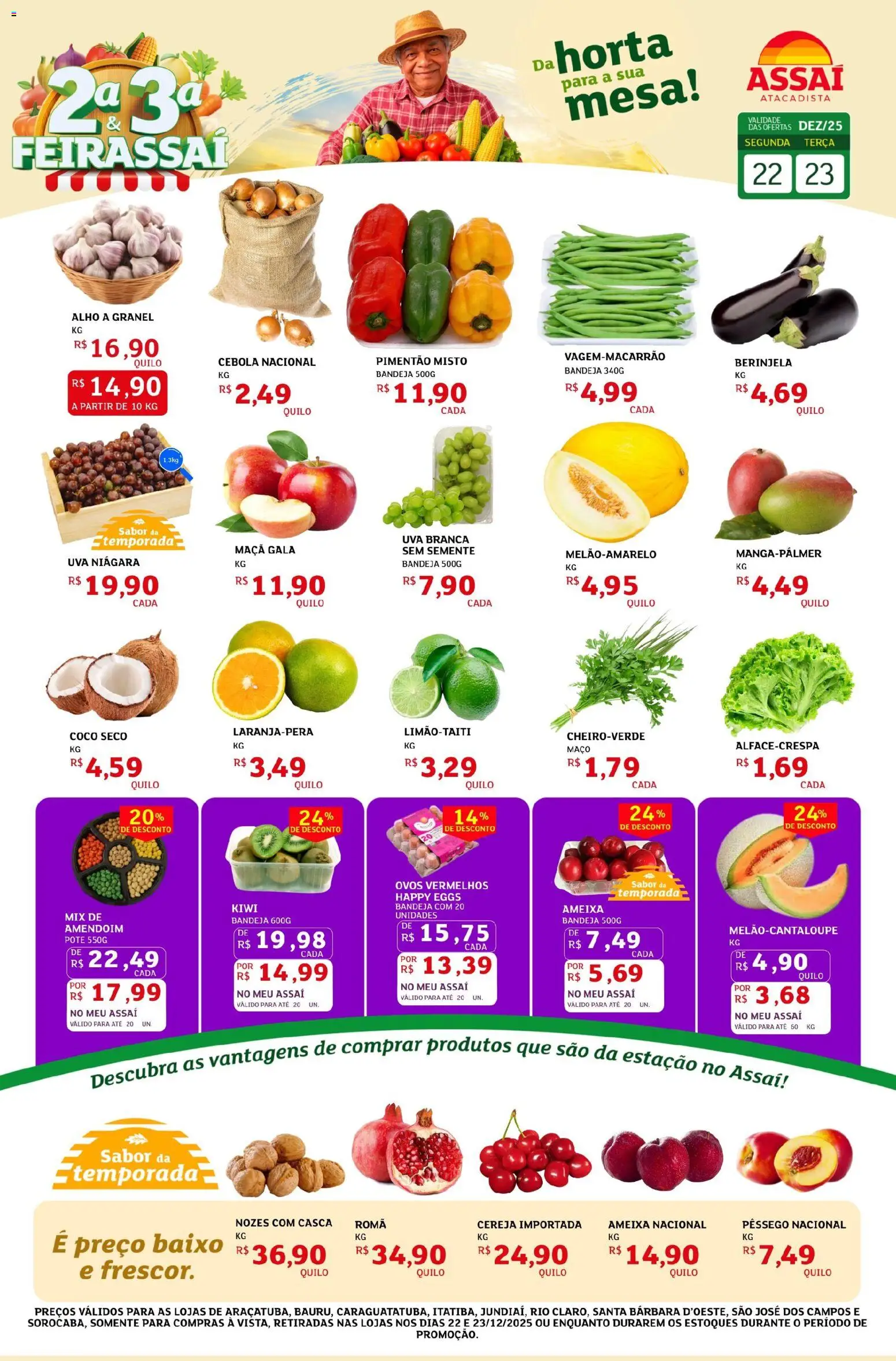 Assaí Atacadista Folheto - válido de 22.12.2025 | Página: 1 | Produtos: Ovos, Kiwi, Bandeja, Ameixa