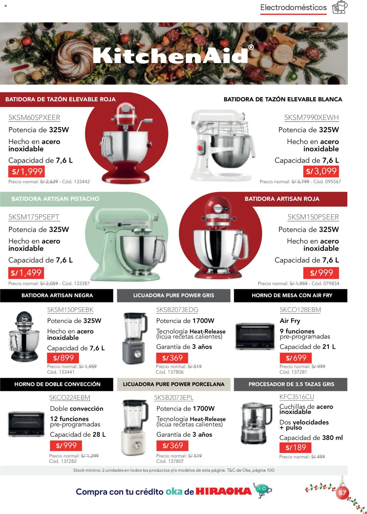 Catálogo Hiraoka válido desde 06.12.2025 | Página: 57 | Productos: Mesa, Horno, Batidora, Licuadora