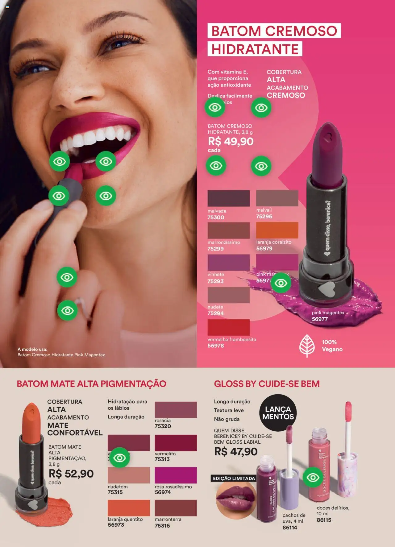 O Boticário Folheto - válido de 22.09.2025 | Página: 43 | Produtos: Batom, Gloss labial, Doces