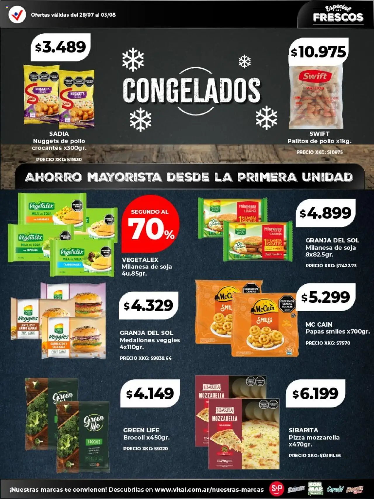 Vital - Especial frescos │ válido desde el 28.07.2025 | Página: 8 | Productos: Milanesa, Garbanzos, Pizza, Té
