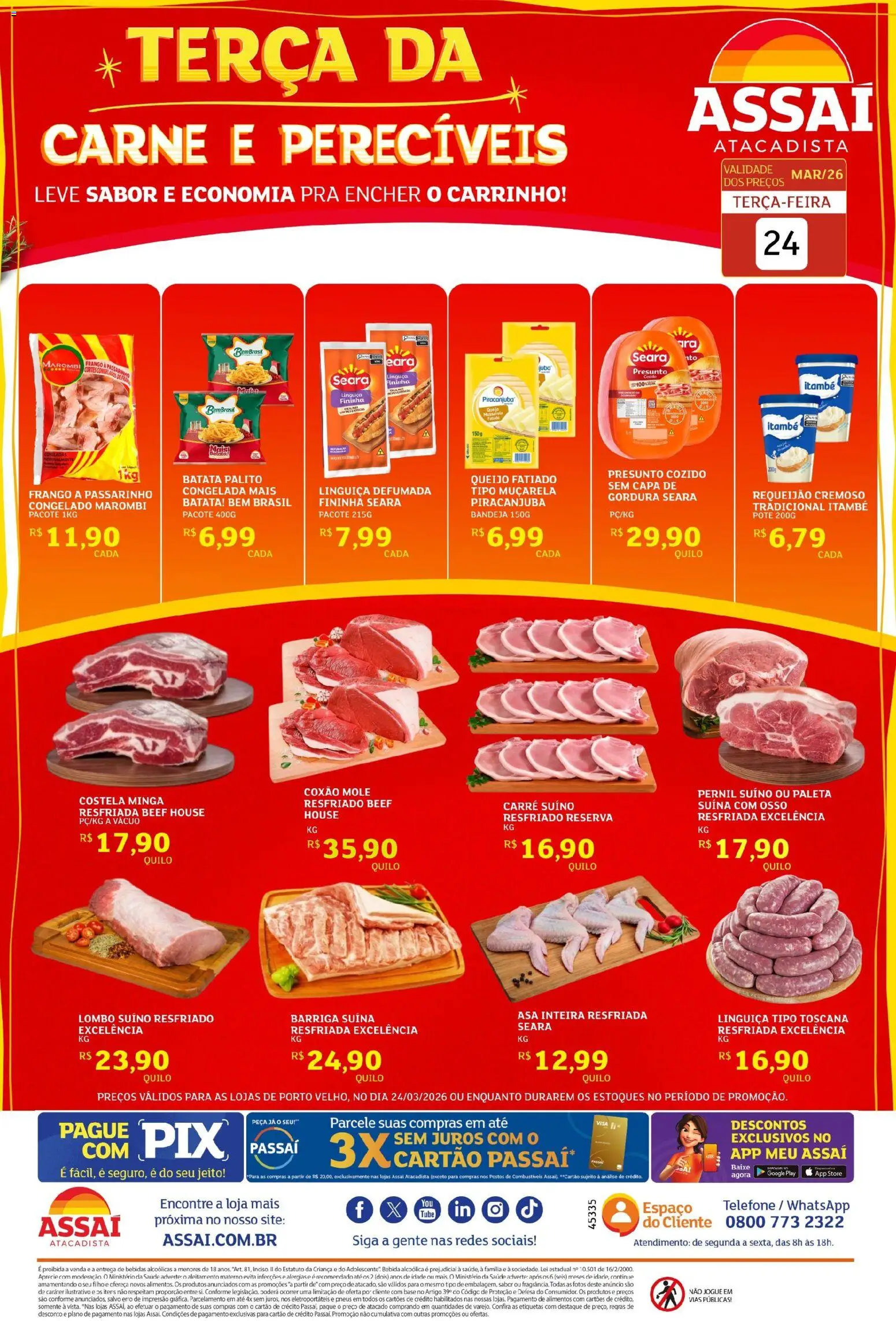 Assaí Atacadista Folheto - válido de 24.03.2026 | Página: 1 | Produtos: Lombo, Carne, Bandeja, Frango