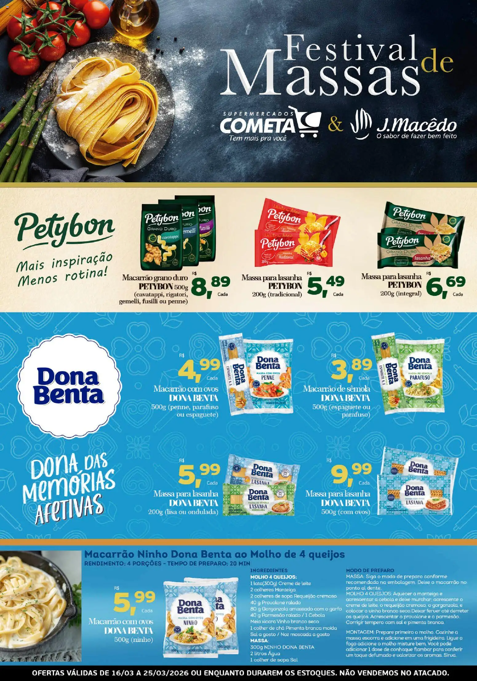 Cometa Supermercados Folheto - válido de 16.03.2026 | Página: 1 | Produtos: Espaguete, Conhaque, Creme, Creme de leite