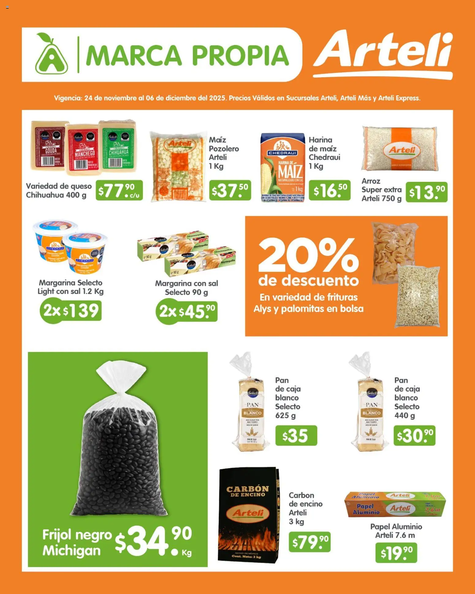 Nuevas ofertas de Arteli válidas en toda la República Mexicana desde el 24.11.2025. ¡Encuentra las mejores ofertas en Arteli folleto Quincenal! | Página: 2 | Productos: Maíz, Mantequilla, Queso, Caja