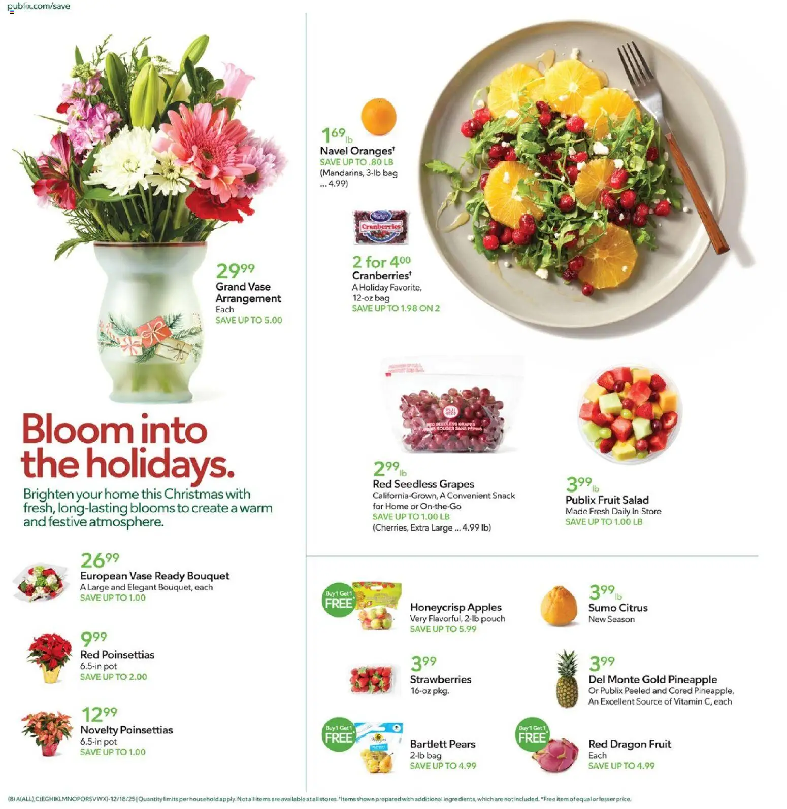 Publix Weekly Ad - valid from 17.12.2025 | Page: 8 | Products: Vitamin, Pineapple, Salad, Bag