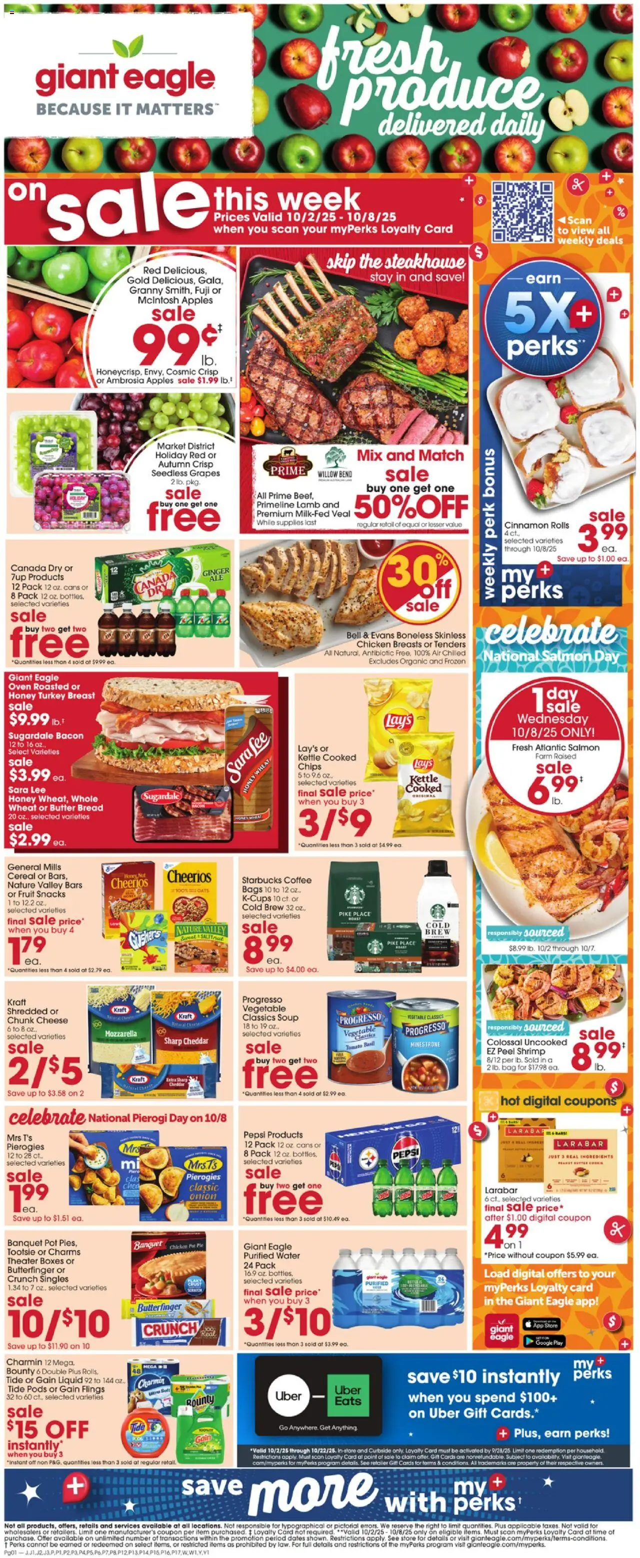 Giant Eagle Weekly Ad - valid from 02.10.2025 | Page: 2 | Products: Apples, Grapes, Bag, Oven