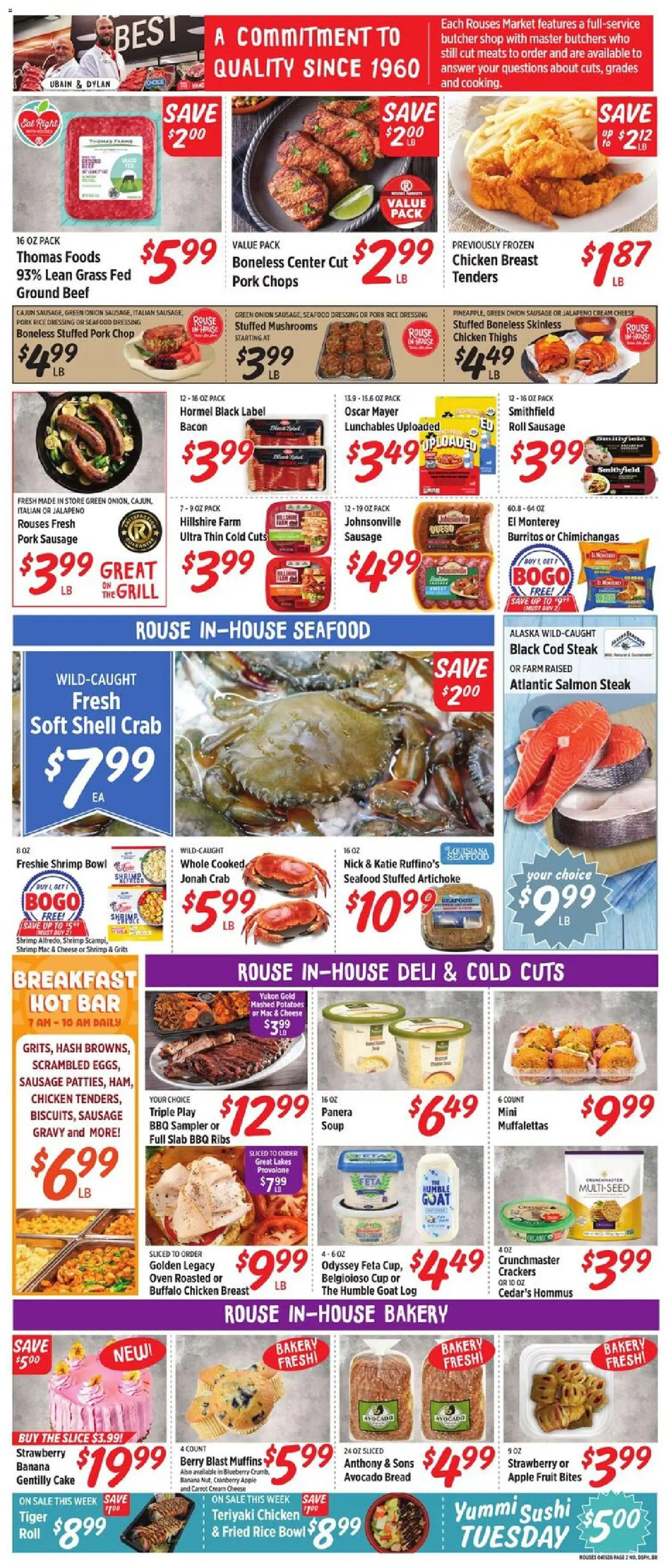 Rouses Weekly Ad - LA - valid from 15.04.2026 | Page: 5 | Products: Bakery, Avocado, Oven, Grill