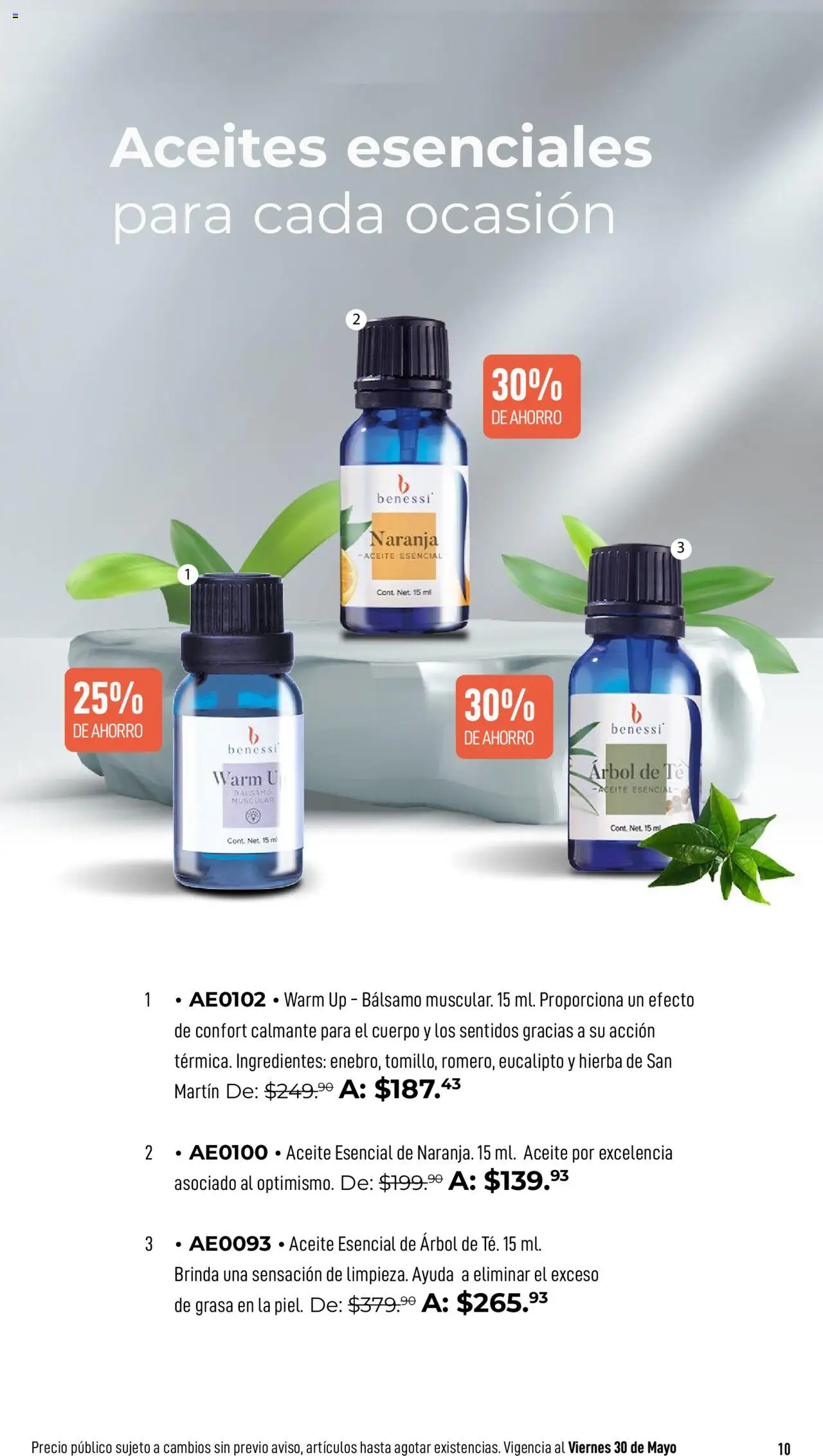 Nuevas ofertas de Home Interiors válidas en toda la República Mexicana desde el 19.05.2025. ¡Encuentra las mejores ofertas en Home Interiors catálogo Benessi! | Página: 10 | Productos: Aceite, Bálsamo, Té