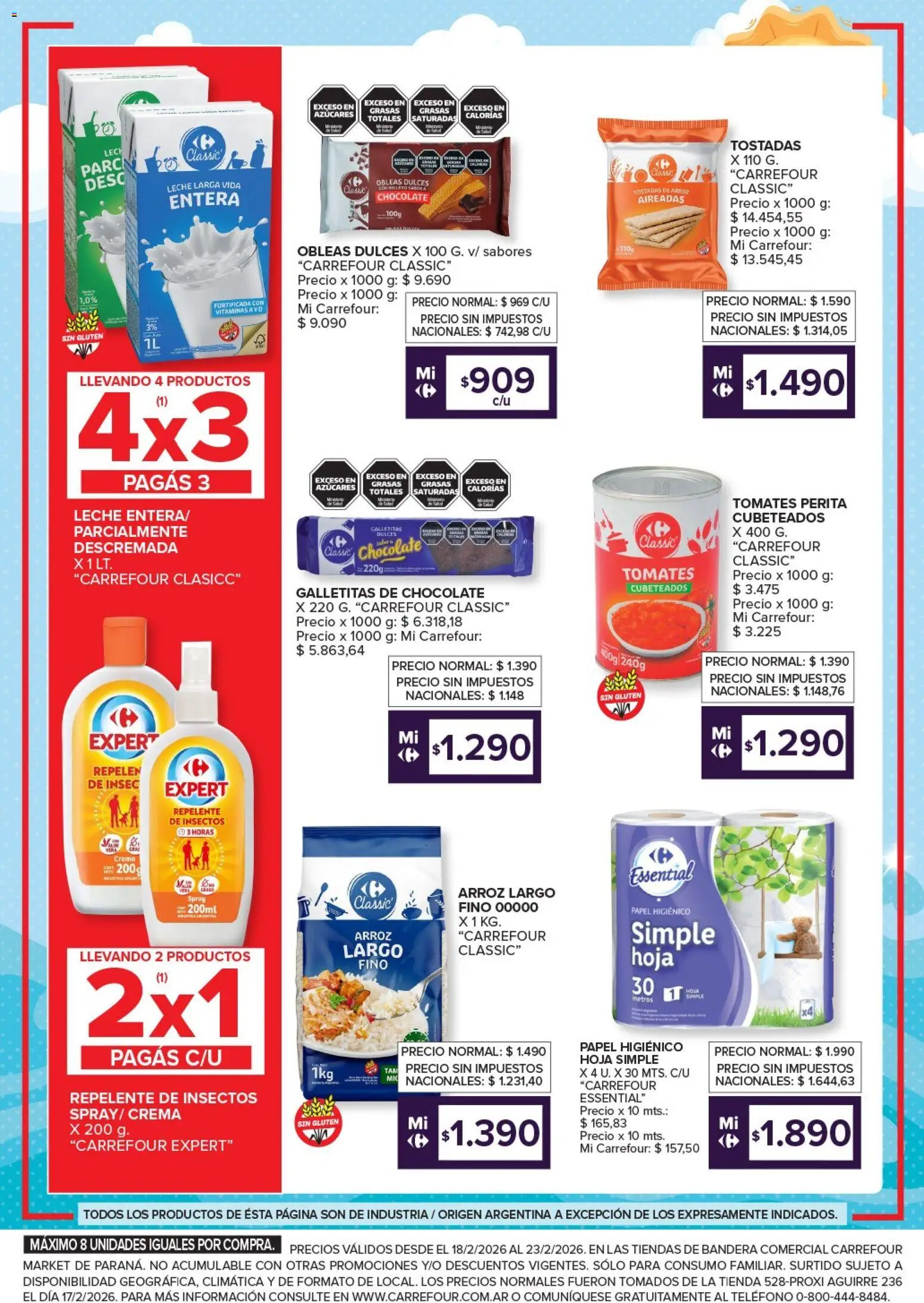 Carrefour Market - Disfrutá el verano │ válido desde el 18.02.2026 | Página: 3 | Productos: Vitaminas, Papel higiénico, Arroz, Crema