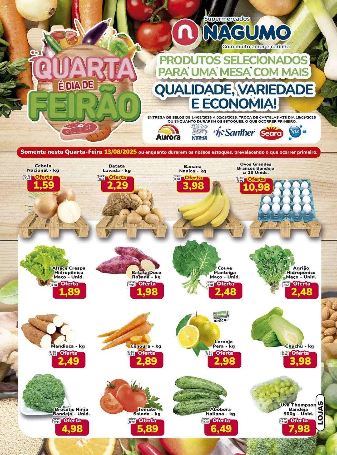 Nagumo Folheto - válido de 13.08.2025 | Página: 1 | Produtos: Abóbora, Bandeja, Batata, Couve