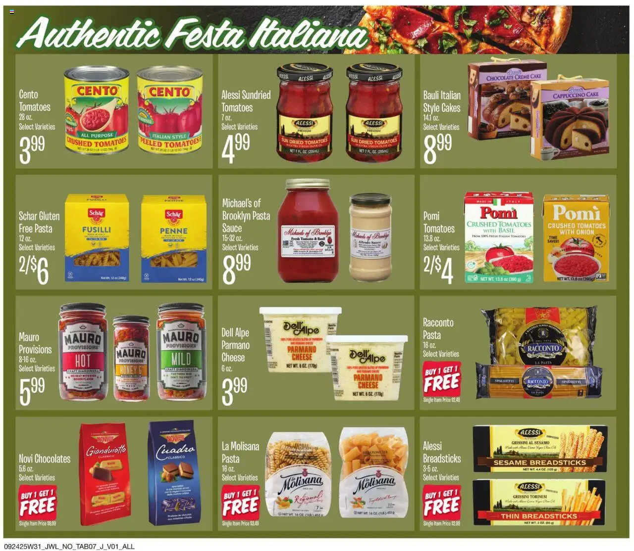 Jewel Osco Organics Guide - valid from 24.09.2025 | Page: 7 | Products: Chocolate, Tomatoes, Pasta, Sauce