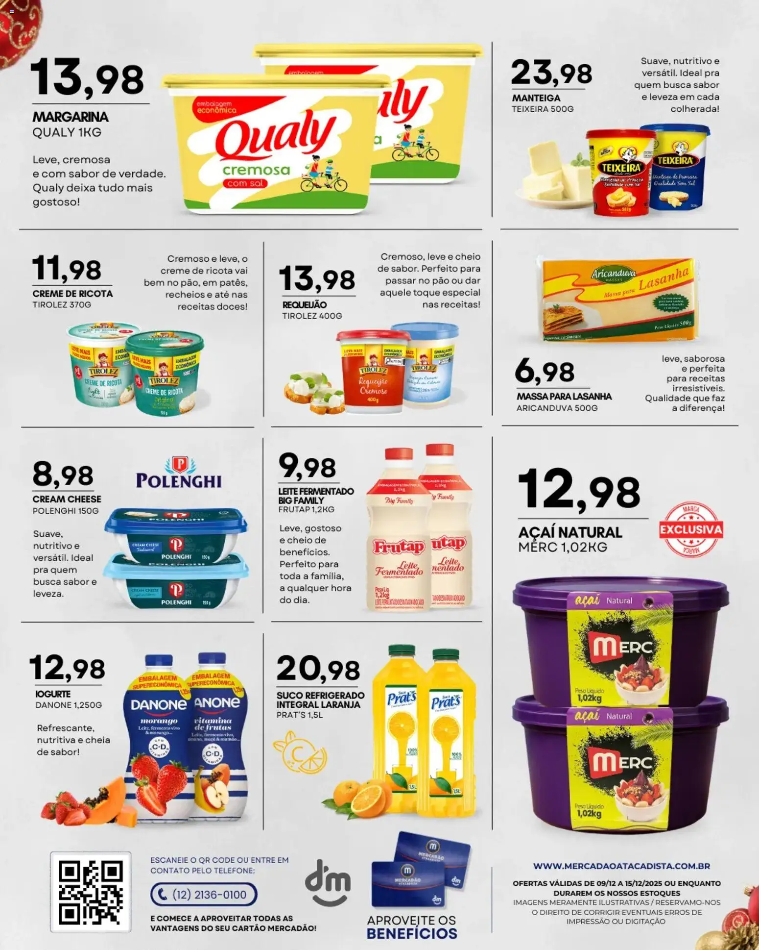 Mercadão Atacadista Folheto - válido de 09.12.2025 | Página: 6 | Produtos: Doces, Creme, Lasanha, Telefone