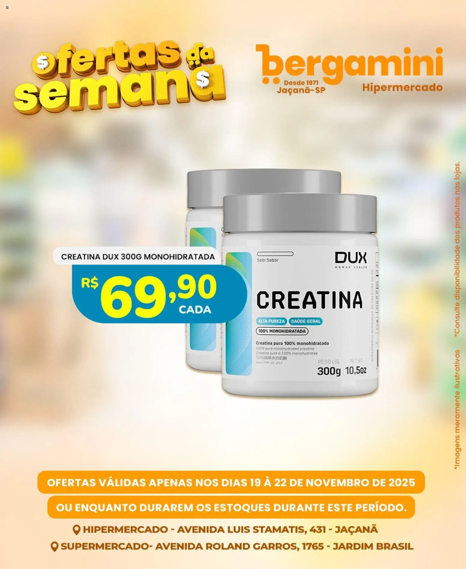 Supermercado Bergamini Folheto - válido de 19.11.2025 | Página: 9 | Produtos: Creatina, Pó