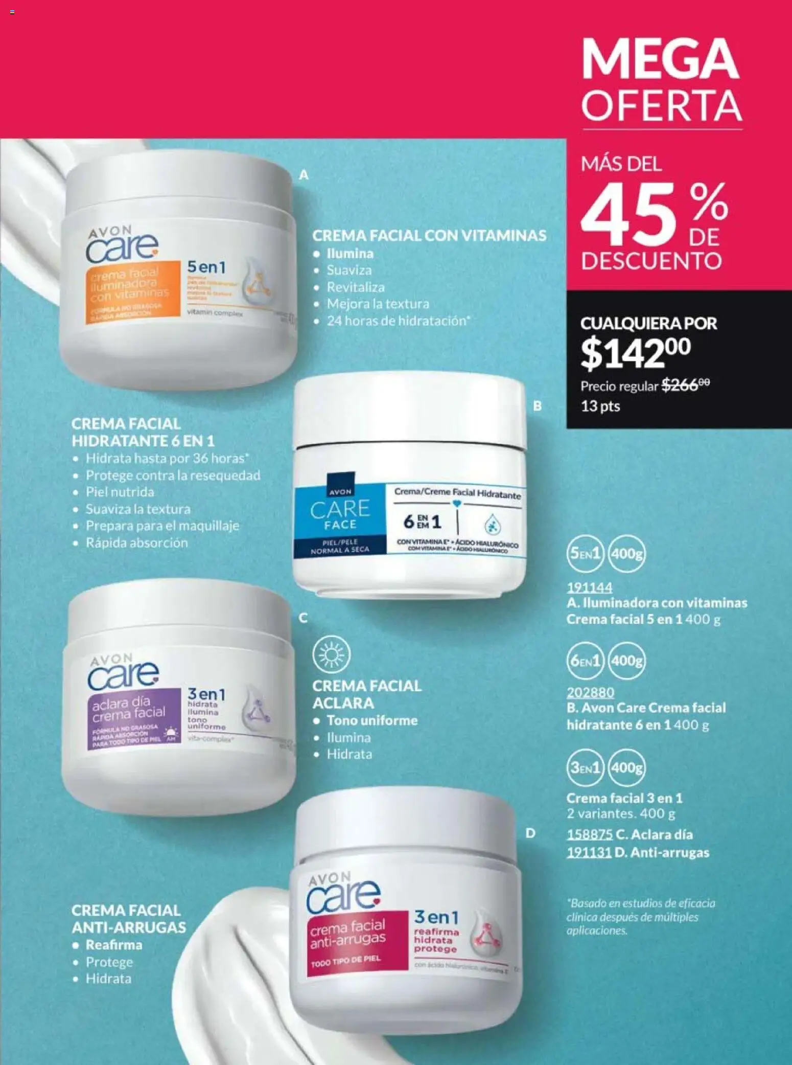 Nuevas ofertas de AVON válidas en toda la República Mexicana desde el 13.03.2026. ¡Encuentra las mejores ofertas en AVON campaña 5 2026! | Página: 145 | Productos: Crema, Vitaminas, Maquillaje