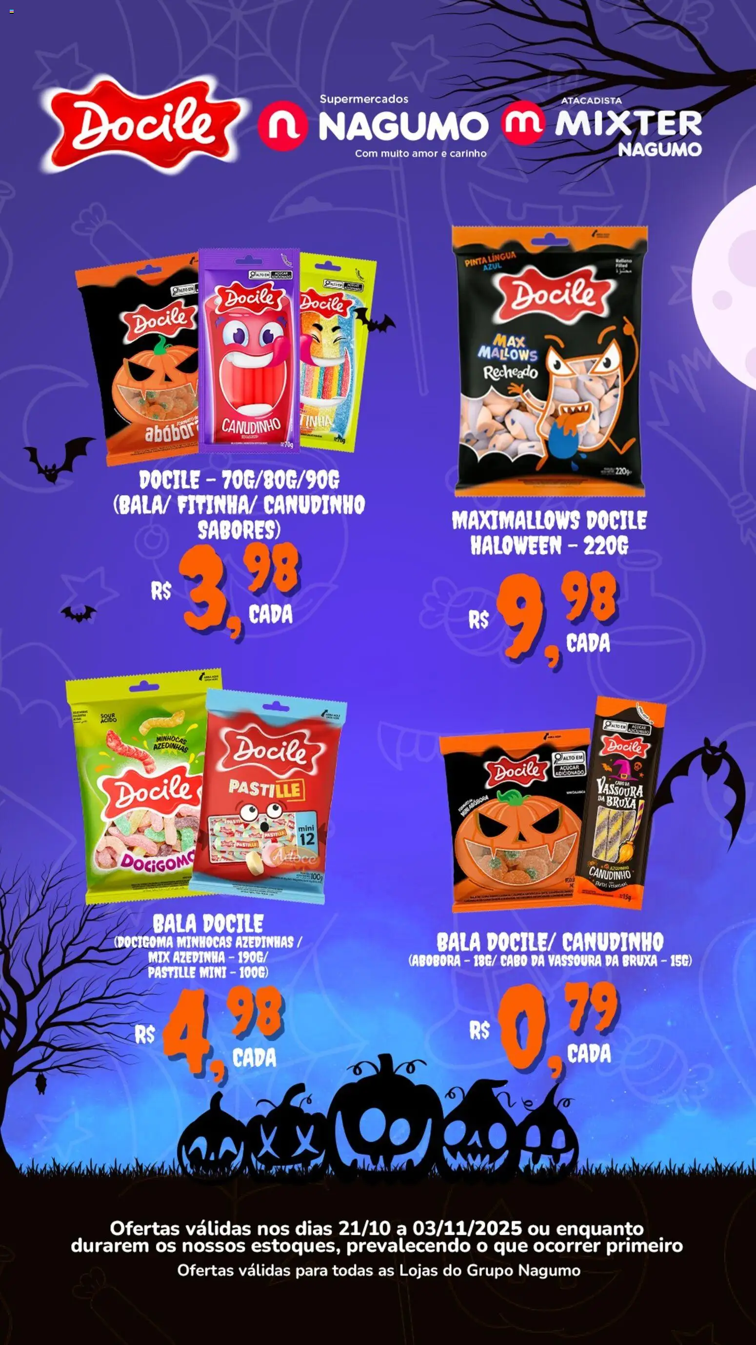 Nagumo Folheto - válido de 21.10.2025 | Página: 1 | Produtos: Abóbora, Açúcar, Bala, Cabo