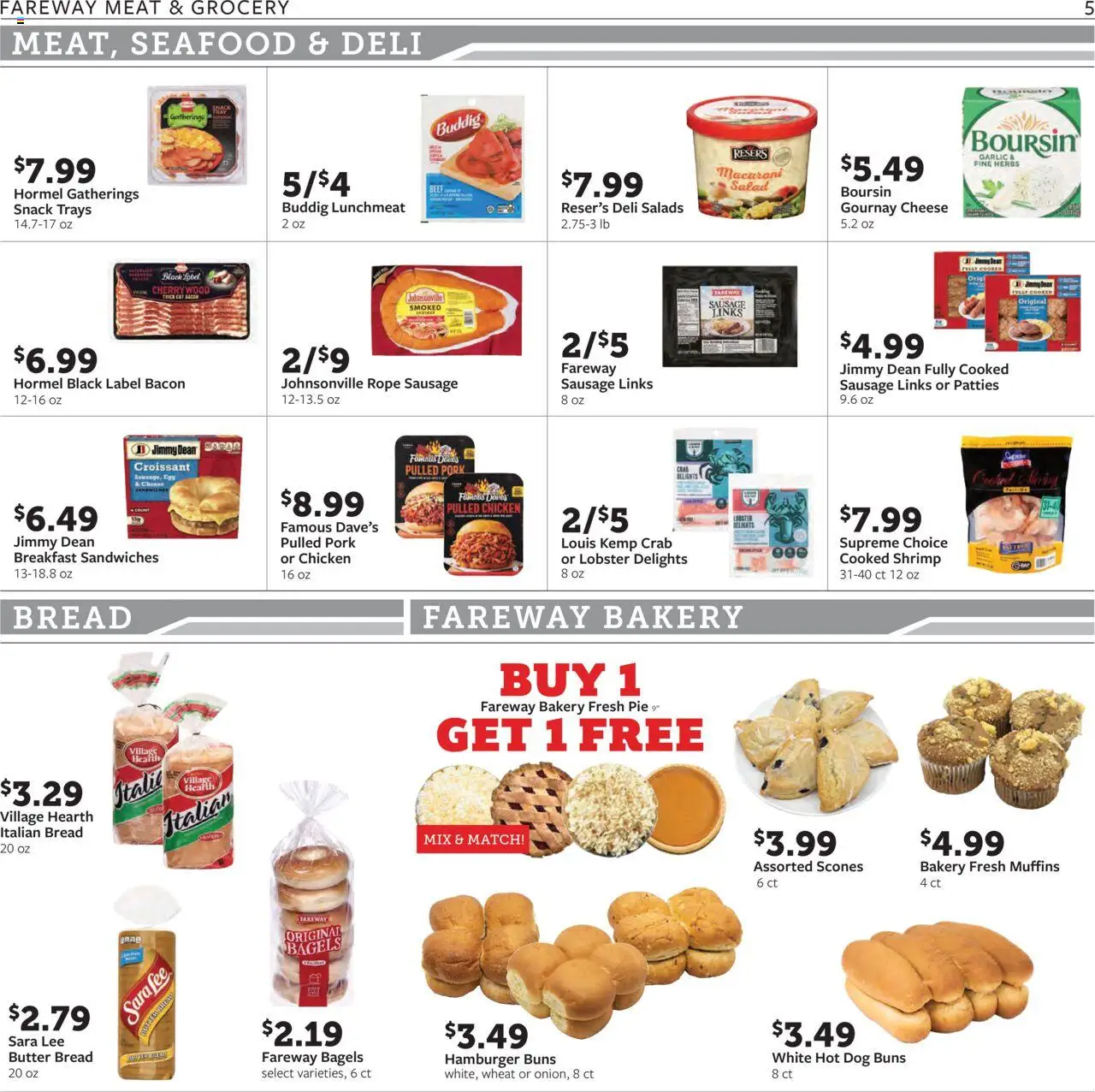 Fareway Weekly Ad - valid from 15.09.2025 | Page: 5 | Products: Bakery, Cheese, Bread, Garlic