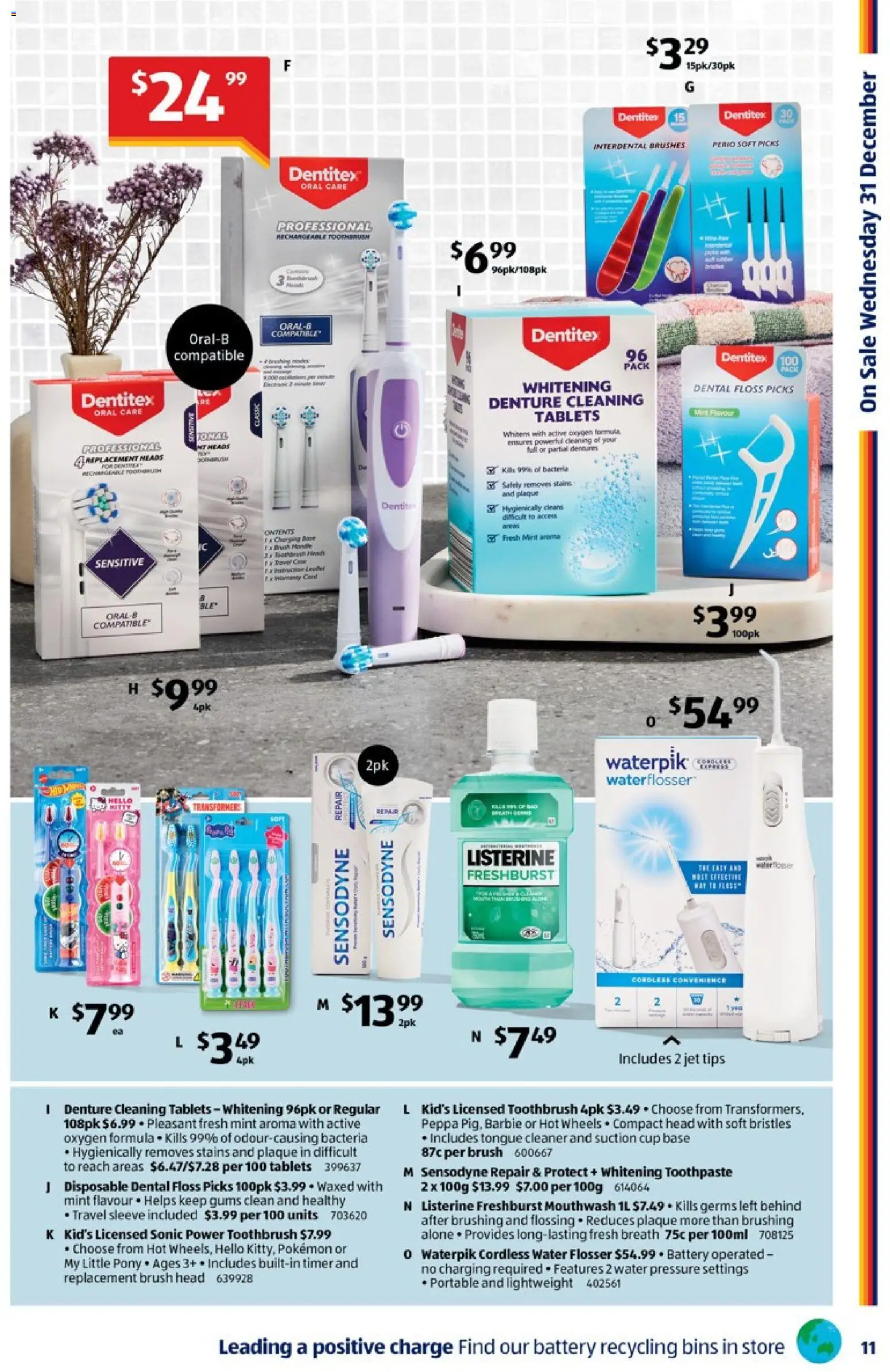 Aldi catalogue - valid from 31.12.2025 | Page: 11 | Products: Brush, Toothpaste, Water, Timer